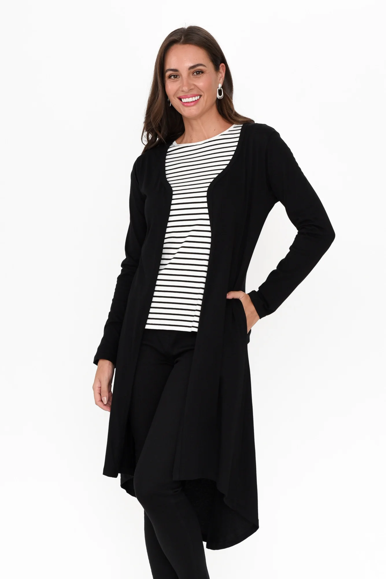 Byron Black Cotton Cardigan