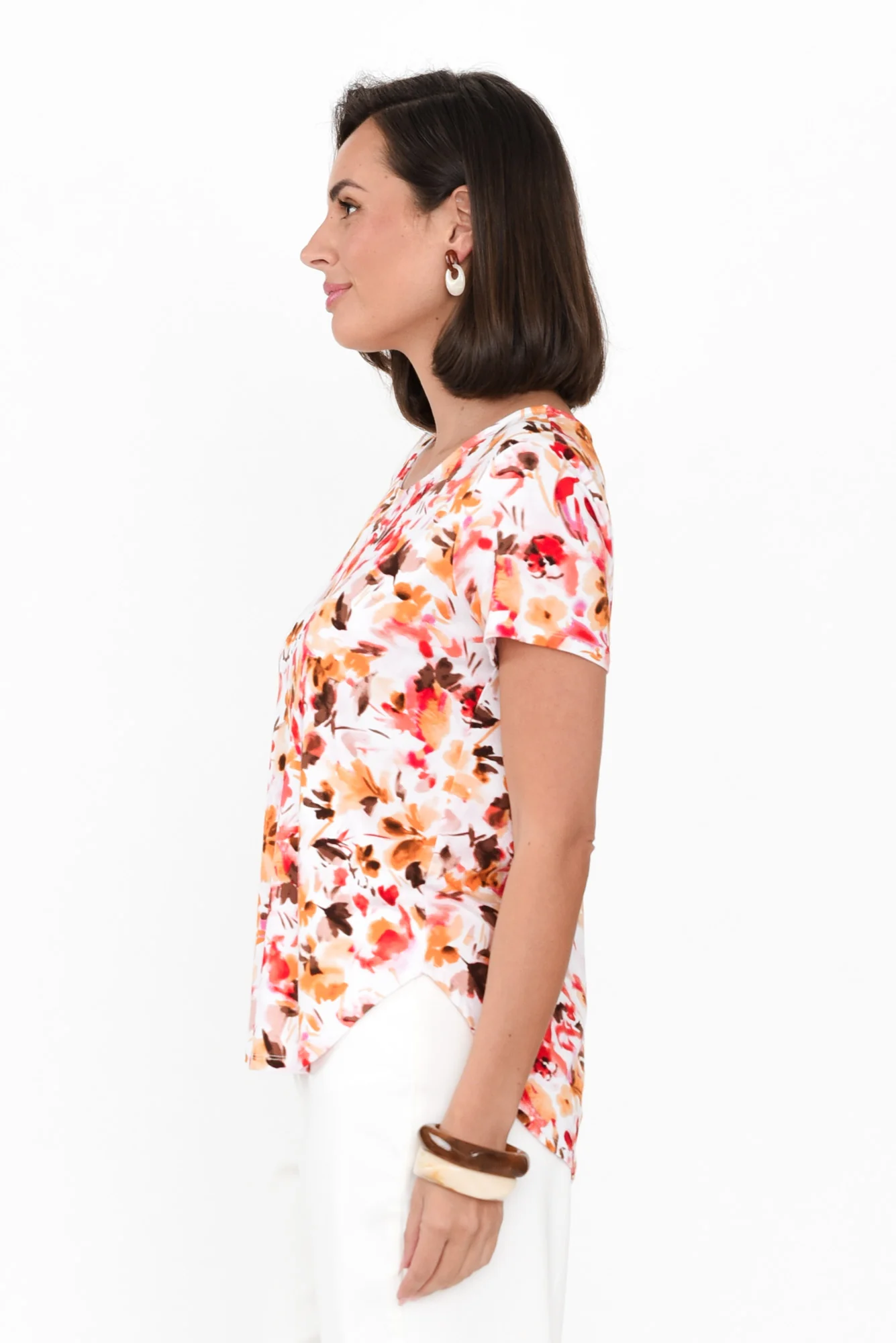 Janis Pink Floral Bamboo Tee