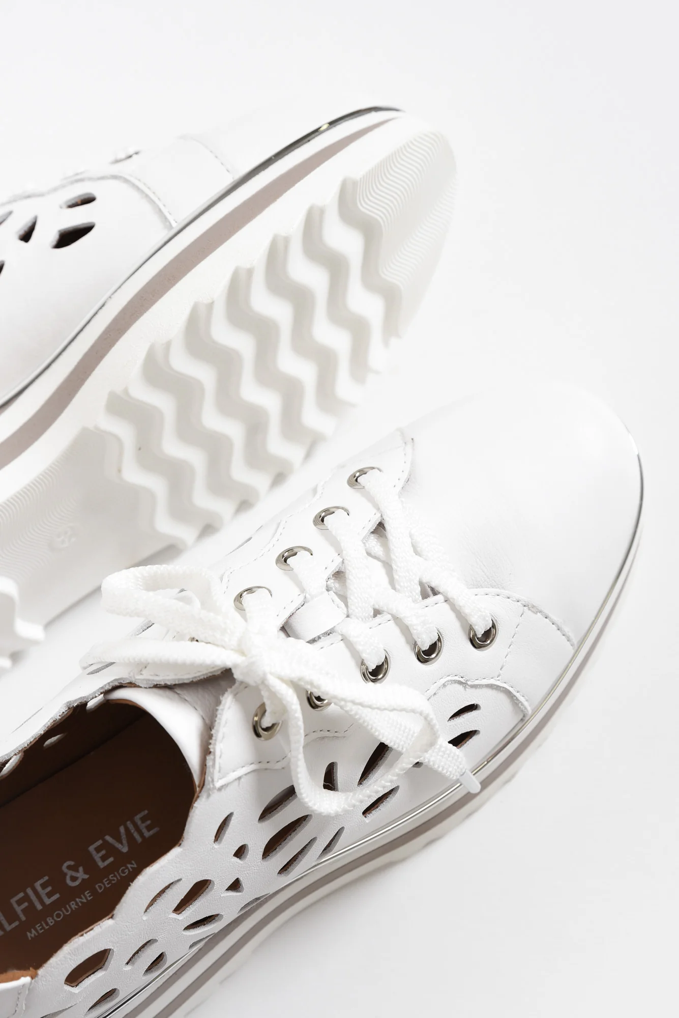 Holiday White Leather Platform Sneaker