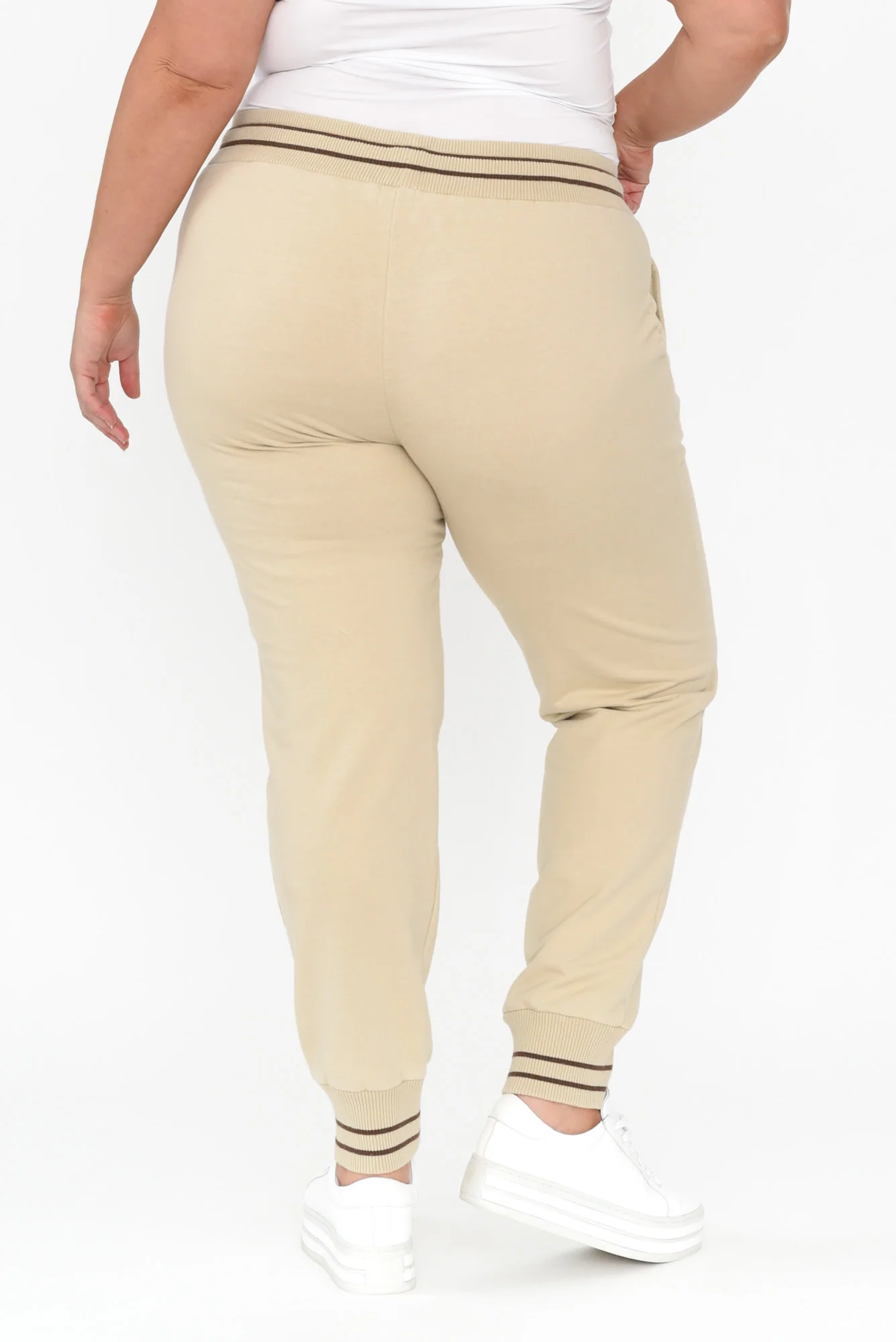 Claude Natural Cotton Blend Drawstring Pants