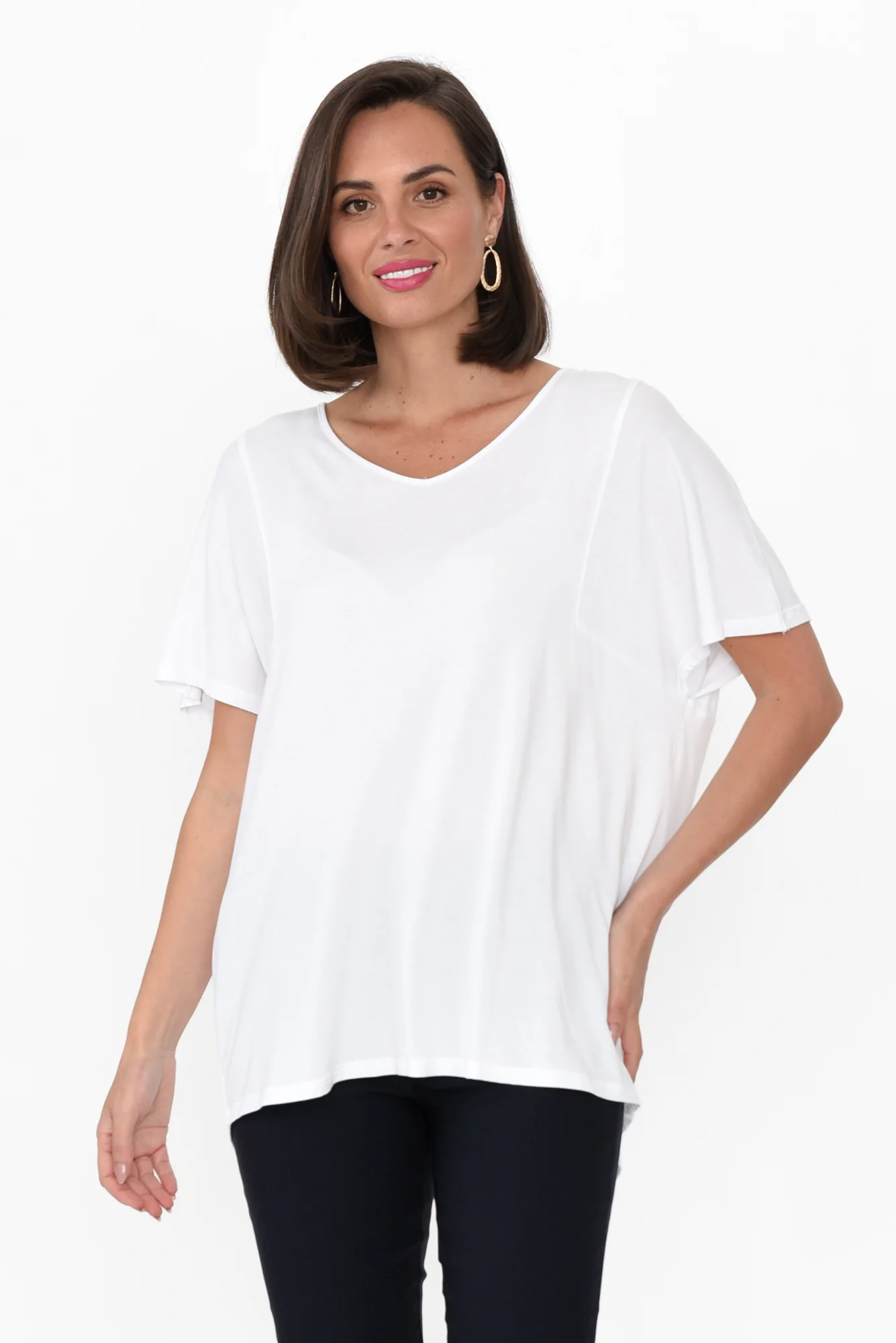Ivy White Micro Modal Swing Tee