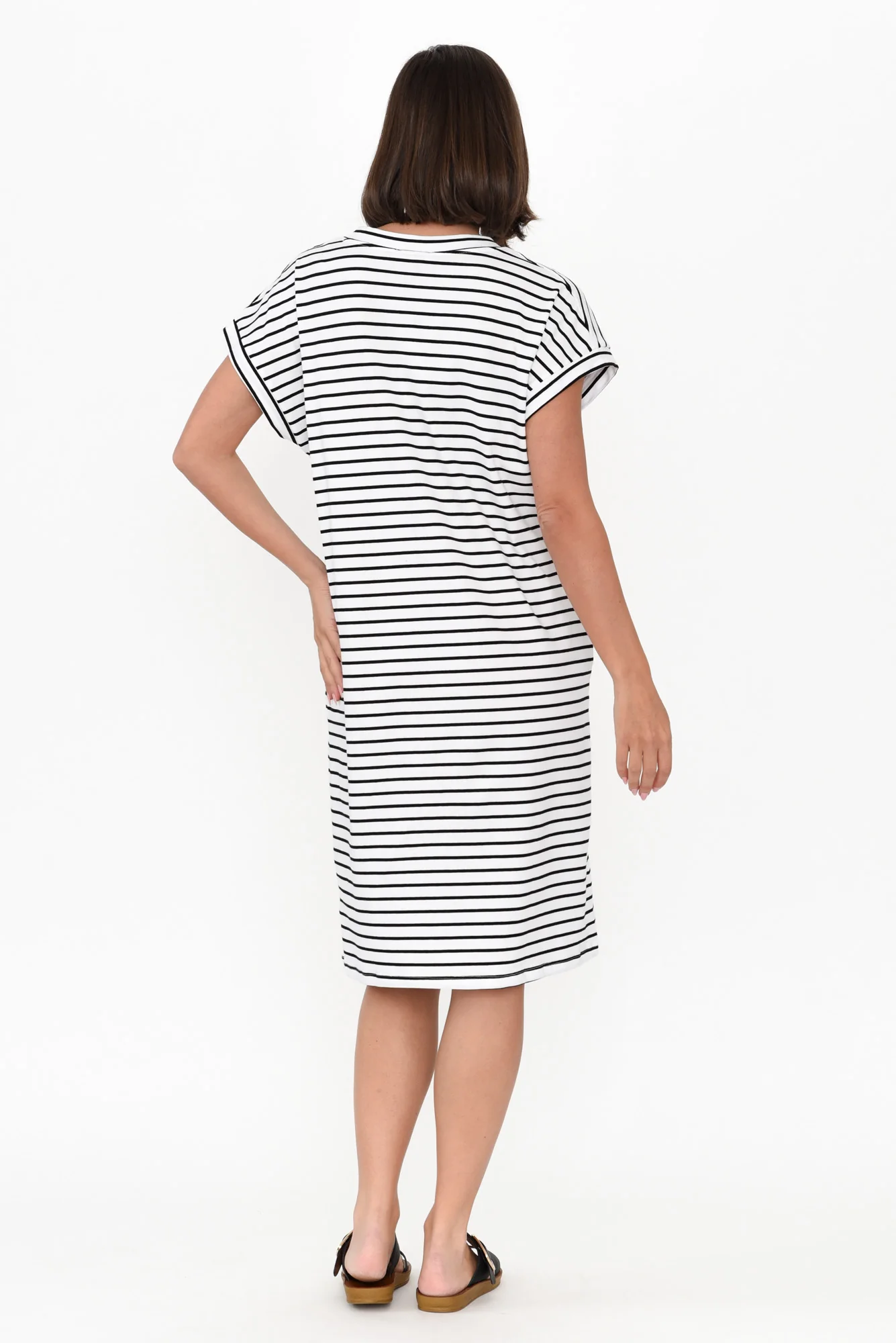 Zena Black Stripe T-Shirt Dress