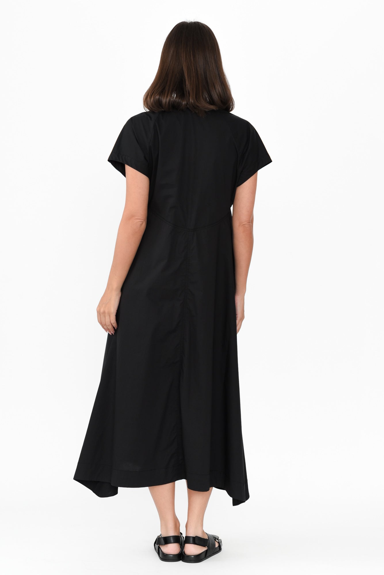 Harlyn Black Cotton Tulip Dress