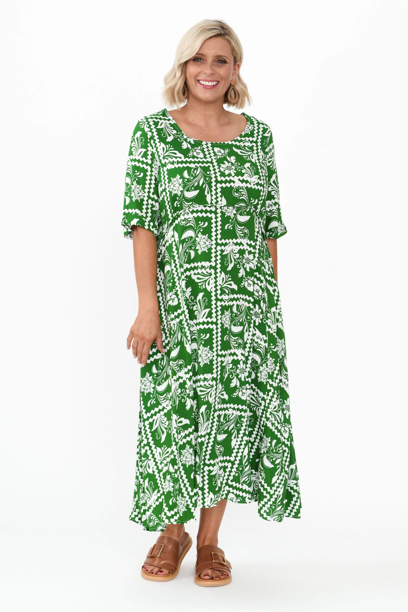 Sula Green Floral Pocket Dress