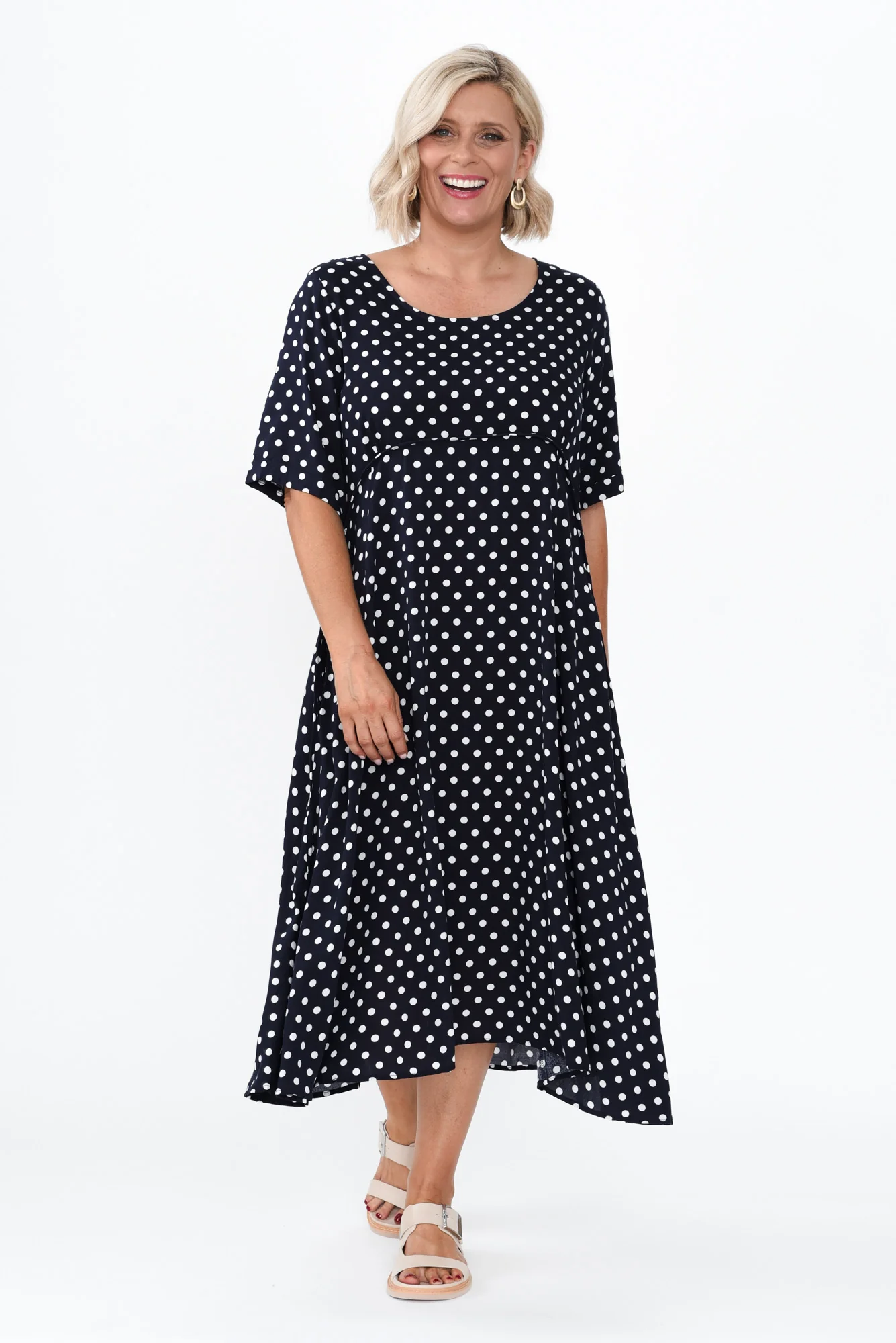 Sula Navy Spot Pocket Dress