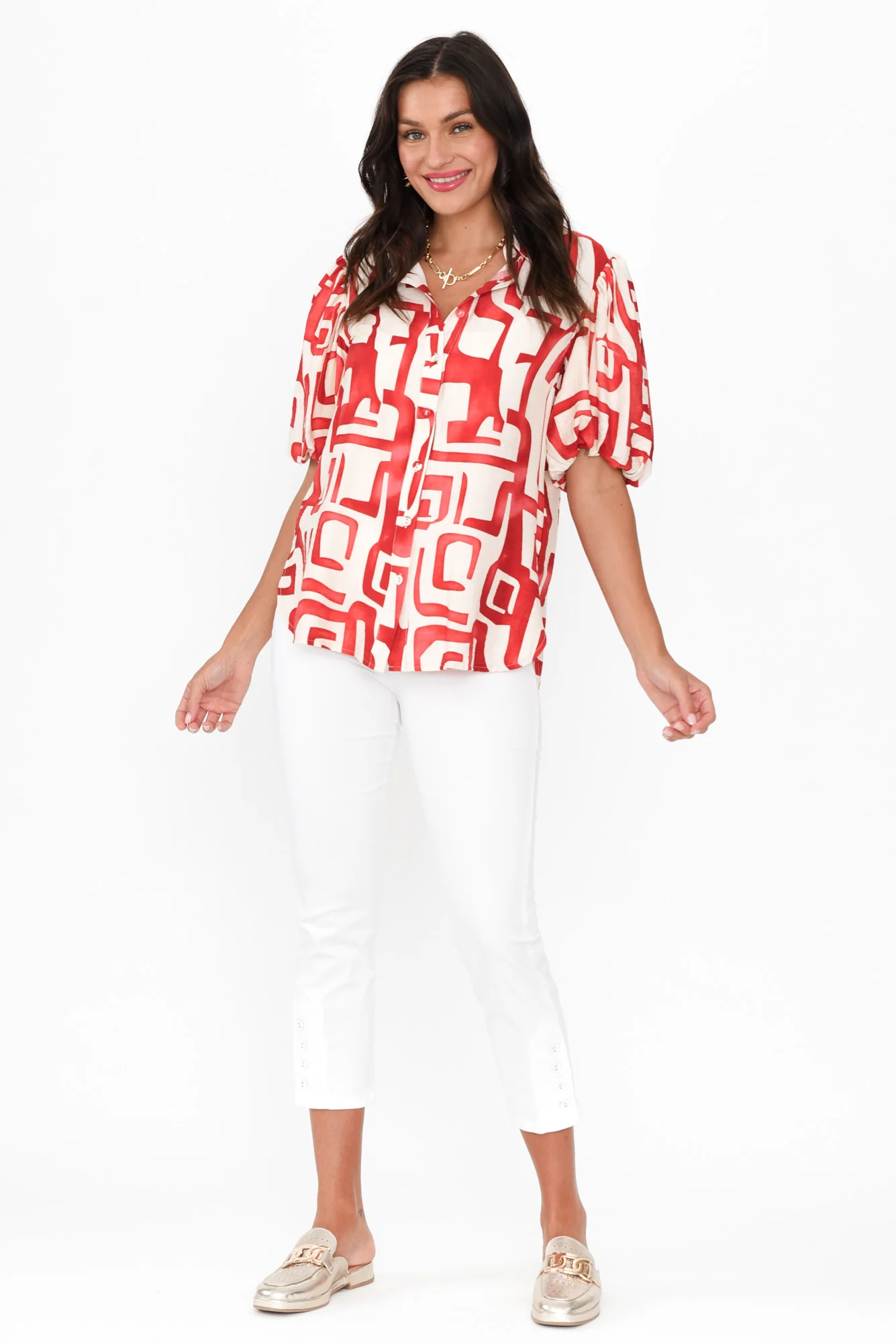 Meyer White Cotton Blend Pants