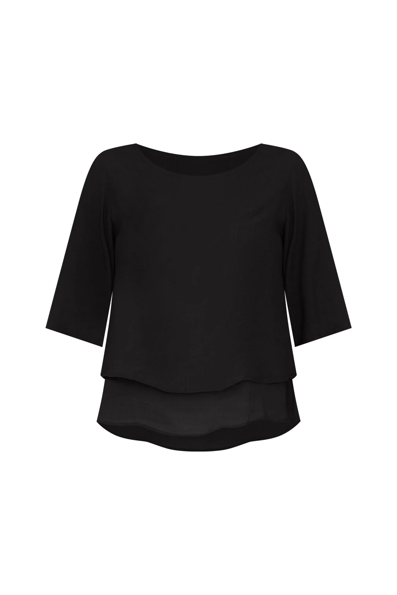 Johanna Black Linen Blend Top