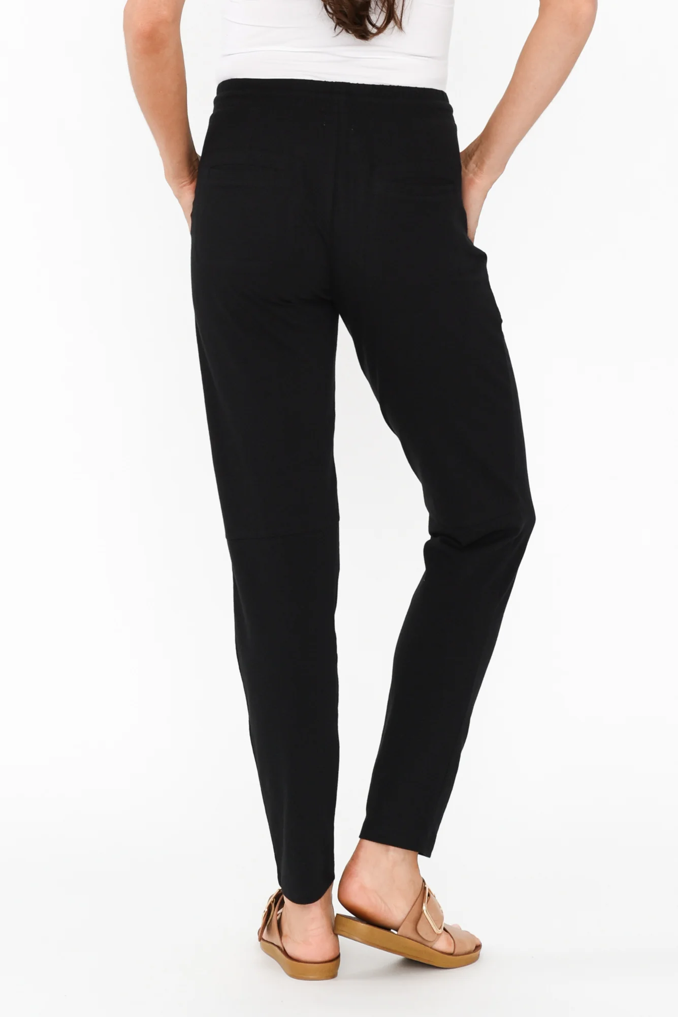 Timmy Black Cotton Drawstring Pants