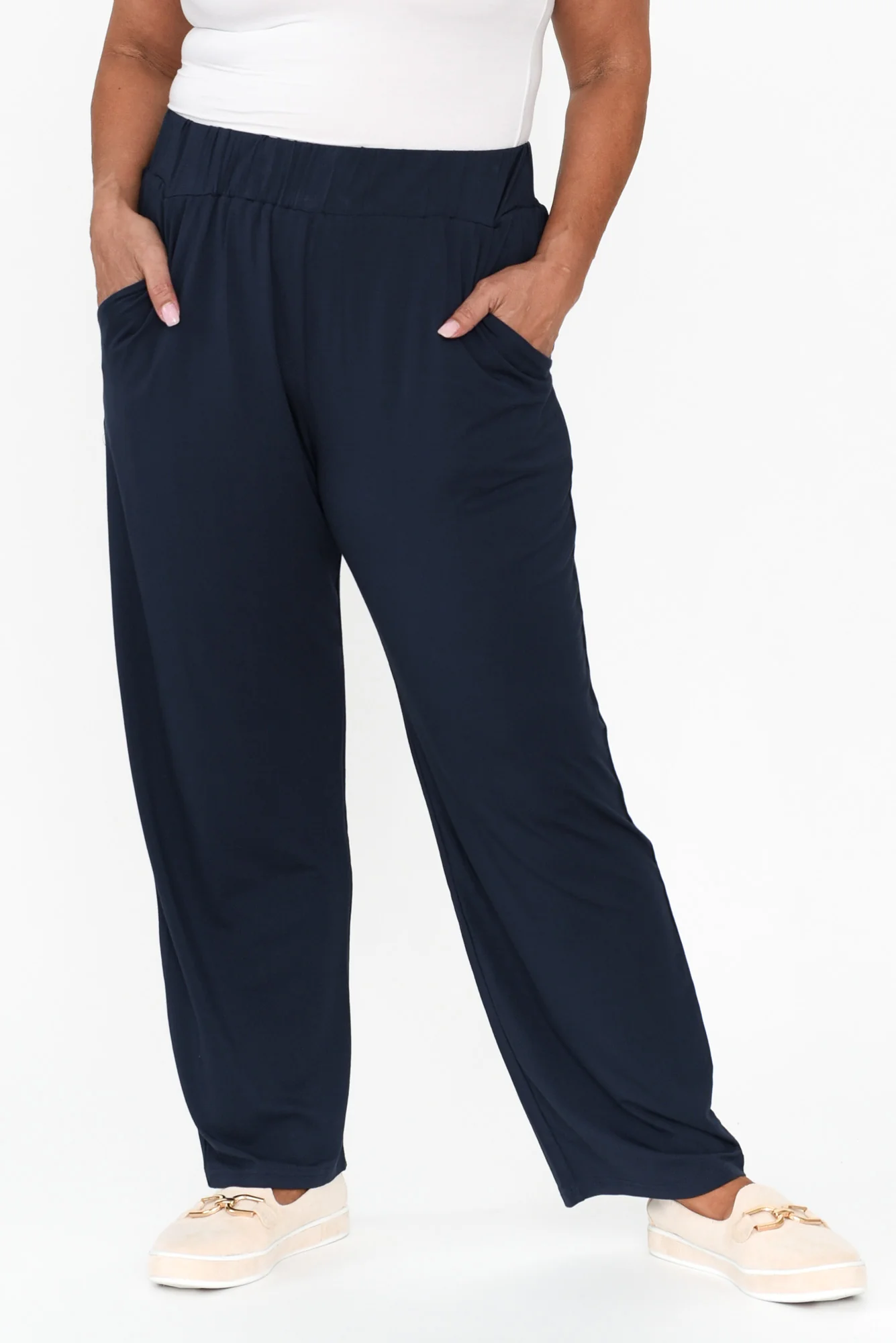 Rosella Navy Bamboo Pants