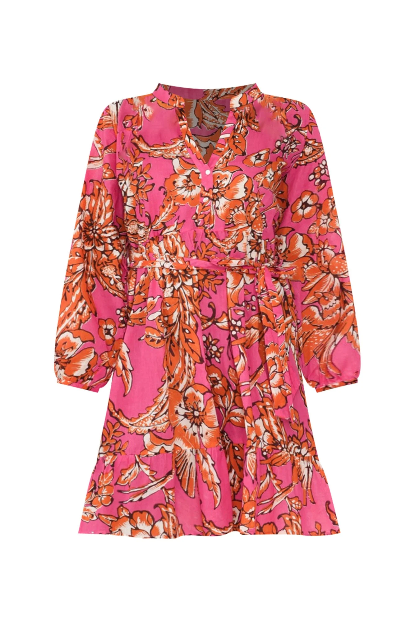 Sofia Orange Garden Cotton Dress