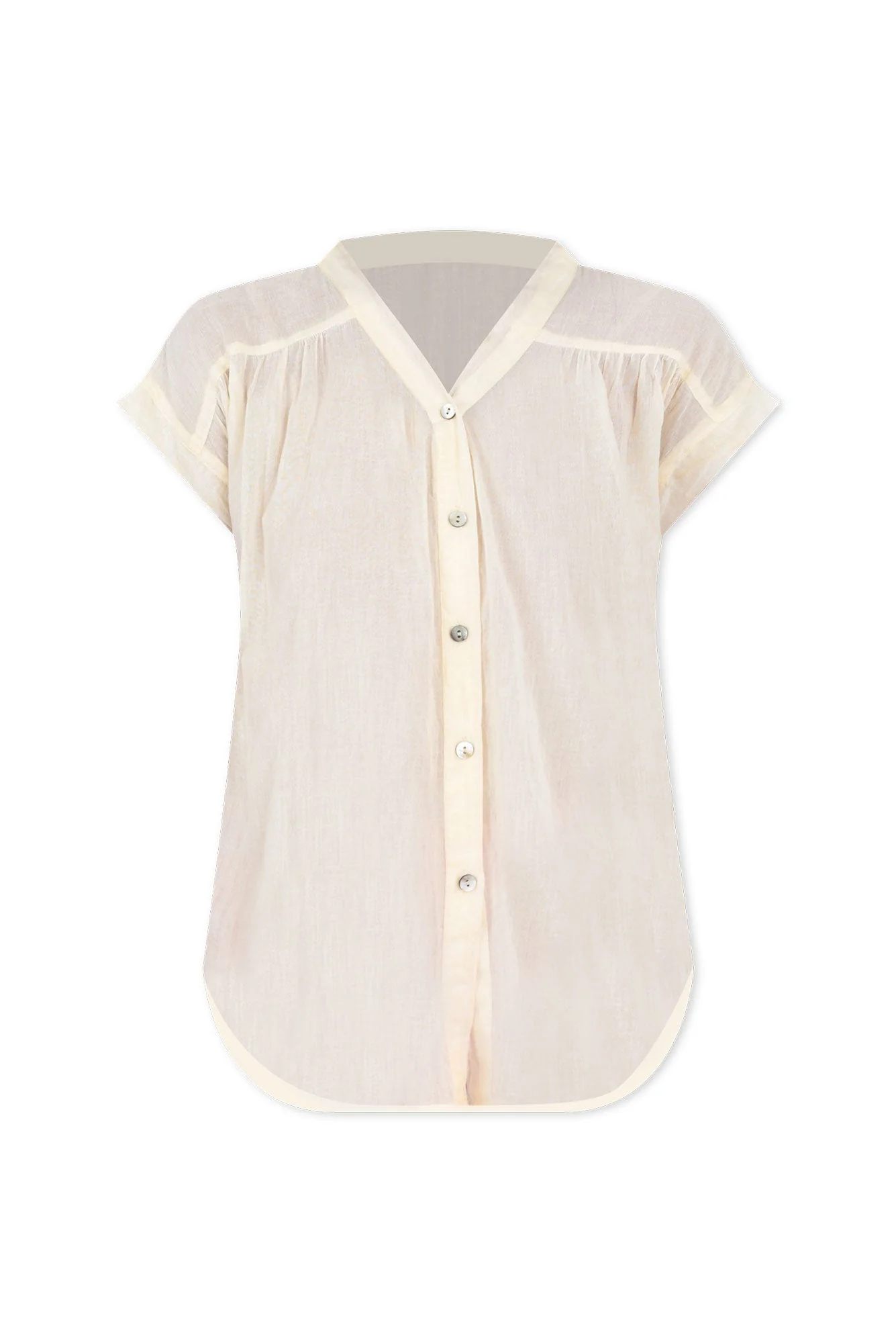 Nevada White Cotton Button Top