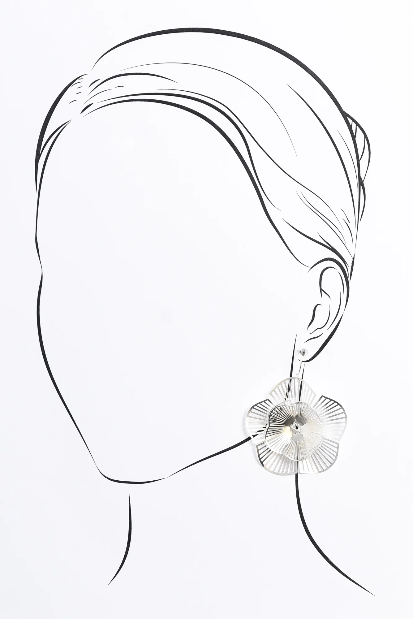 Caz Silver Flower Drop Earrings
