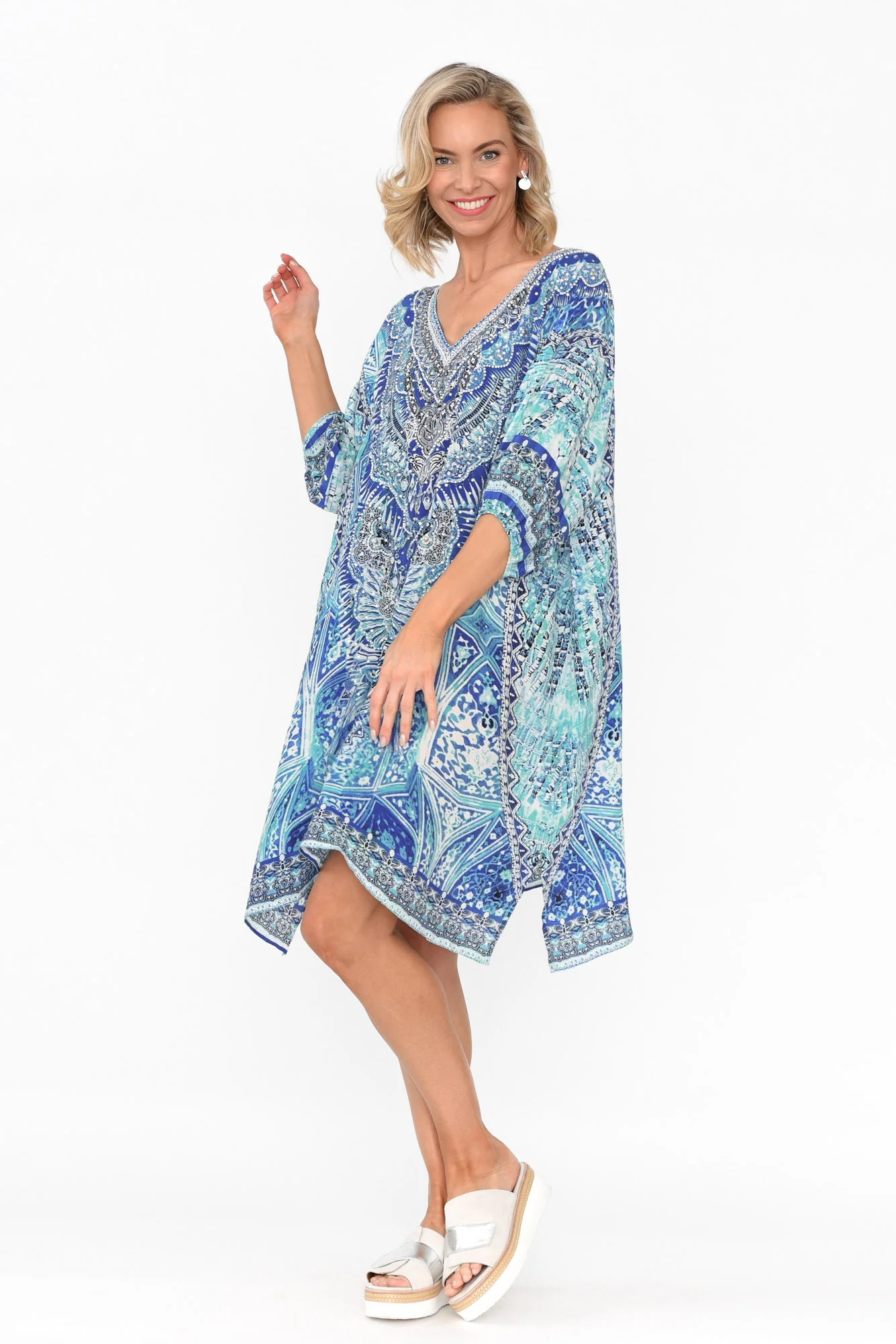 Egyptian Blue Silk Dress