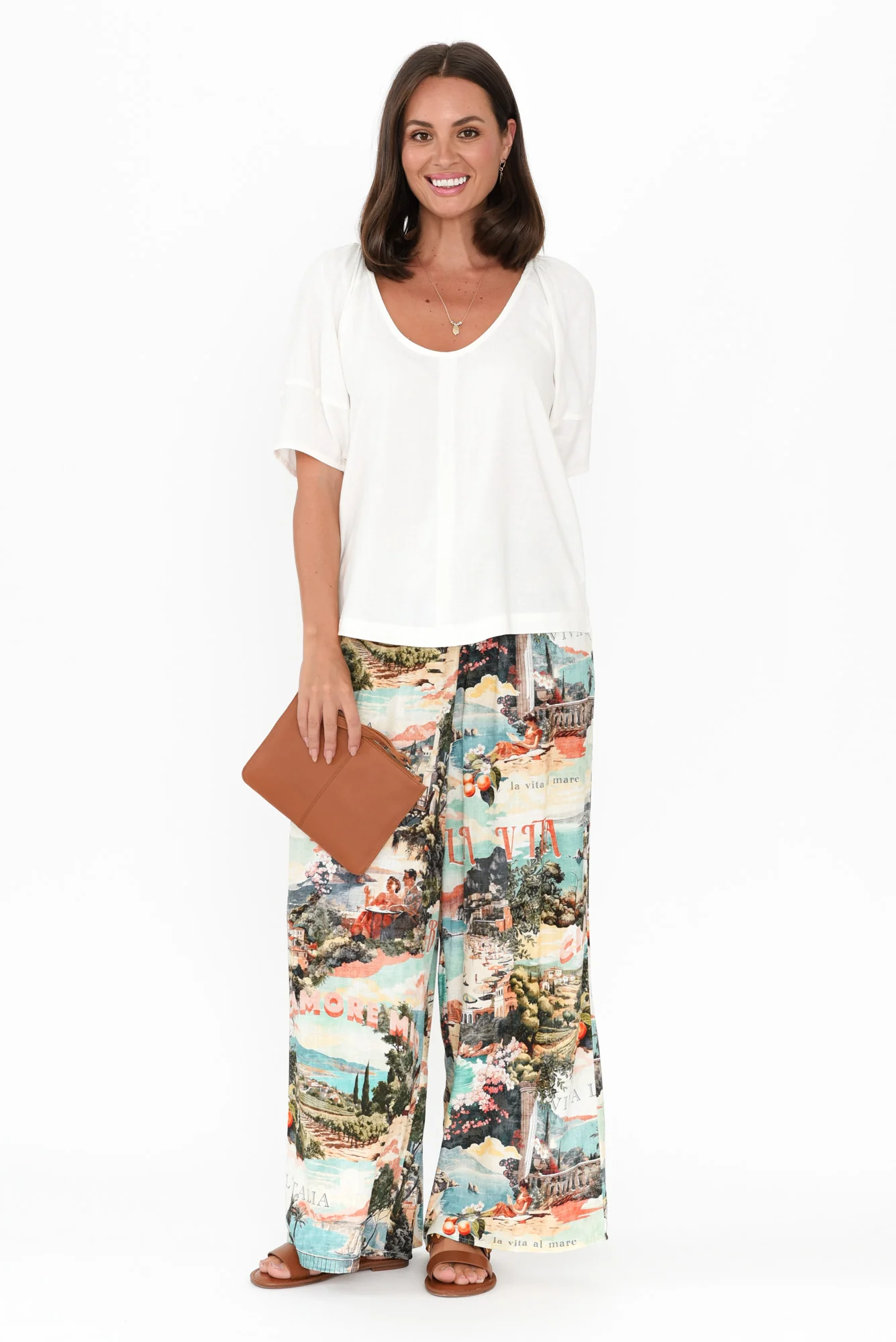 Grove White Linen Blend Top