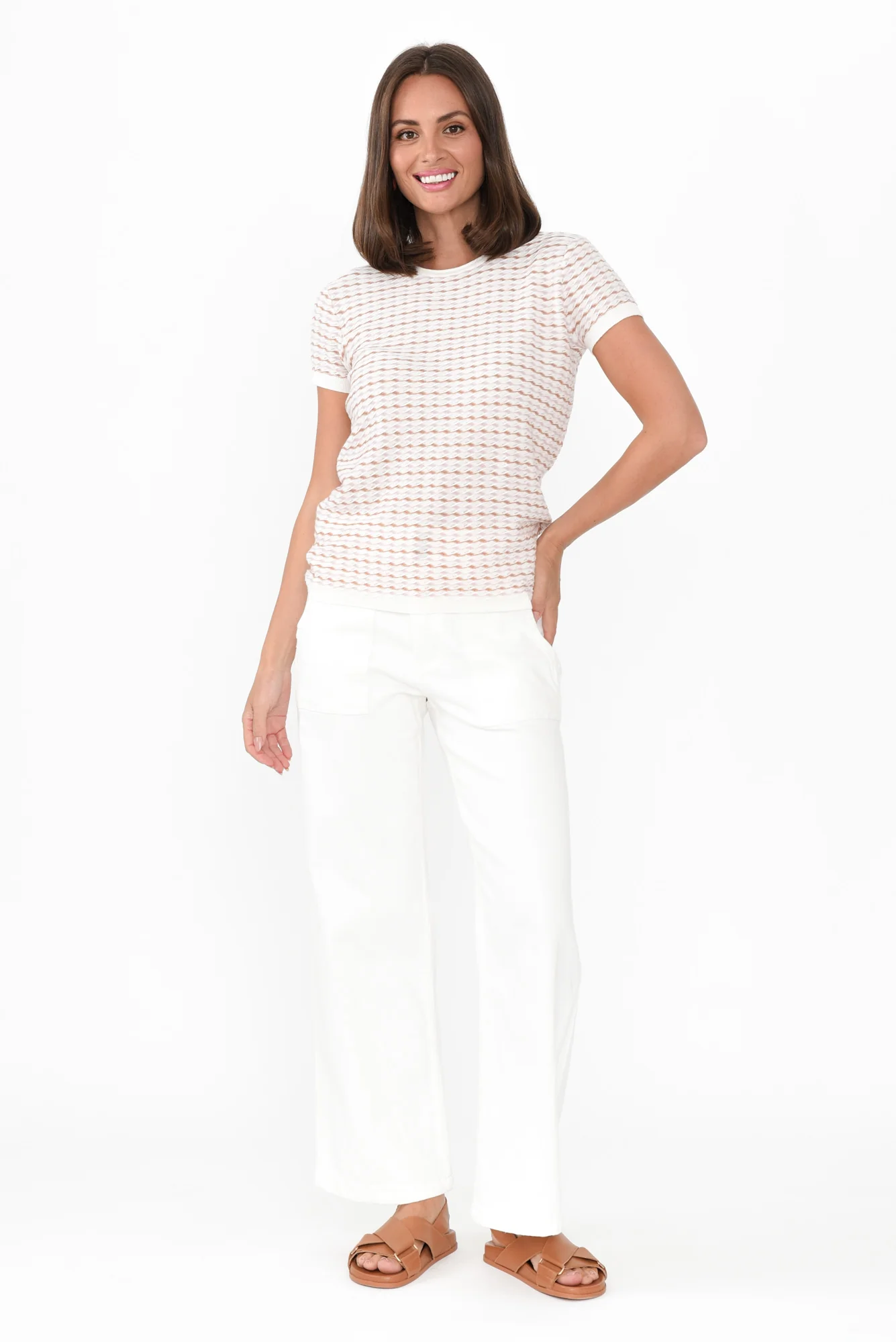 Ziggy Pink Stripe Cotton Knit Tee