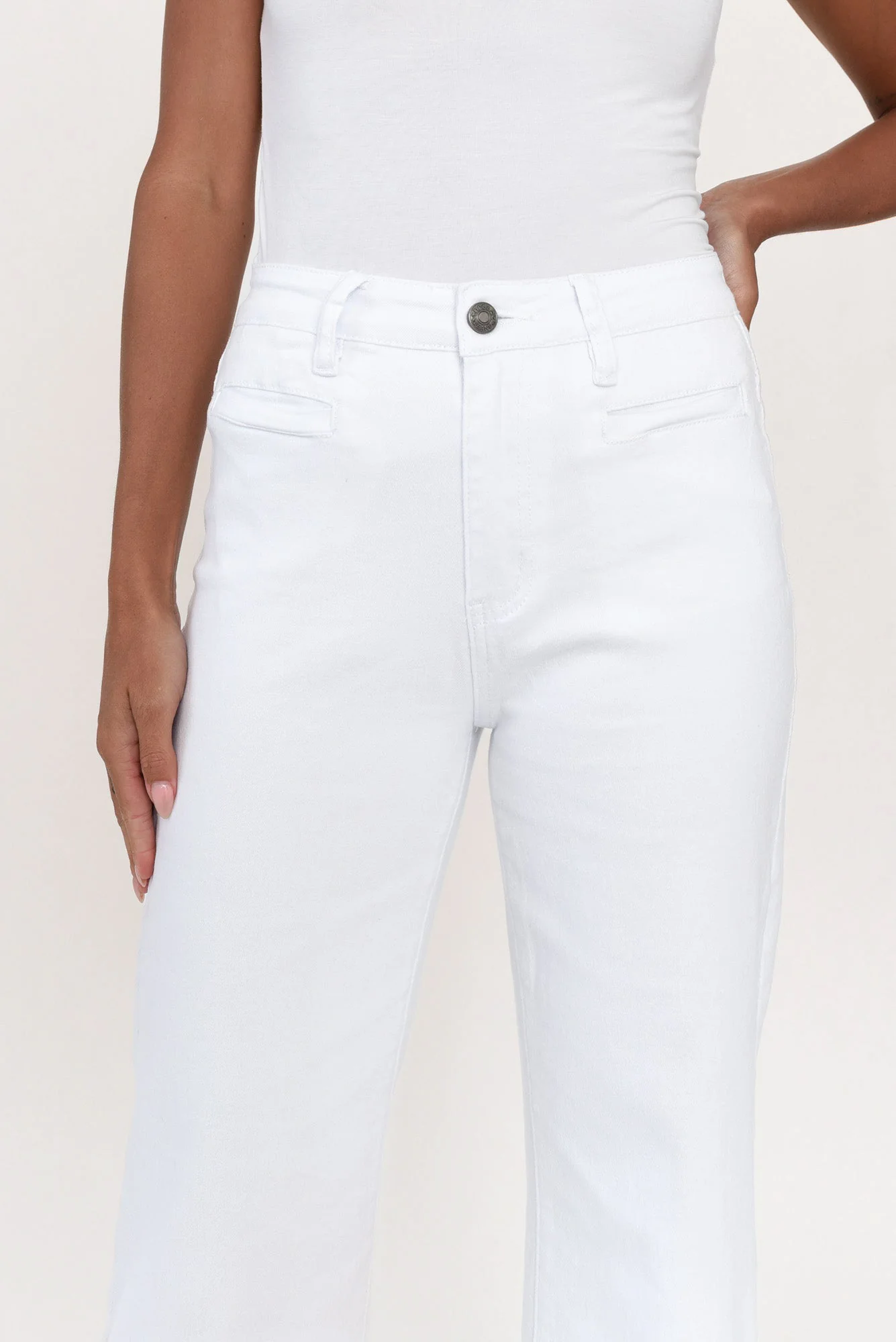 Retro White Wide Leg Jeans