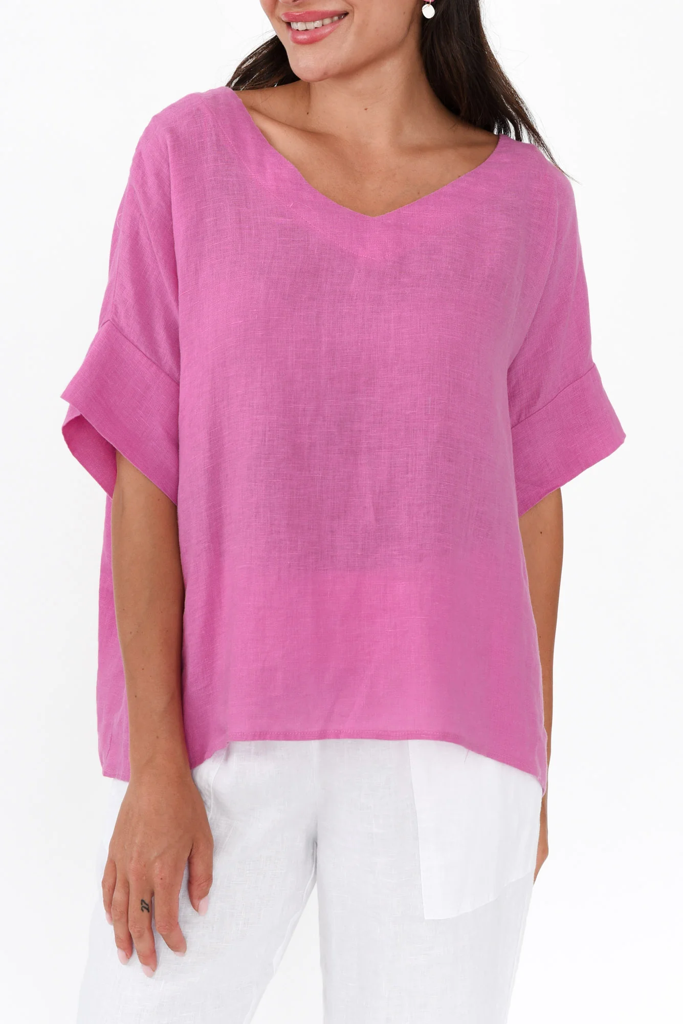Kiro Pink Linen Top