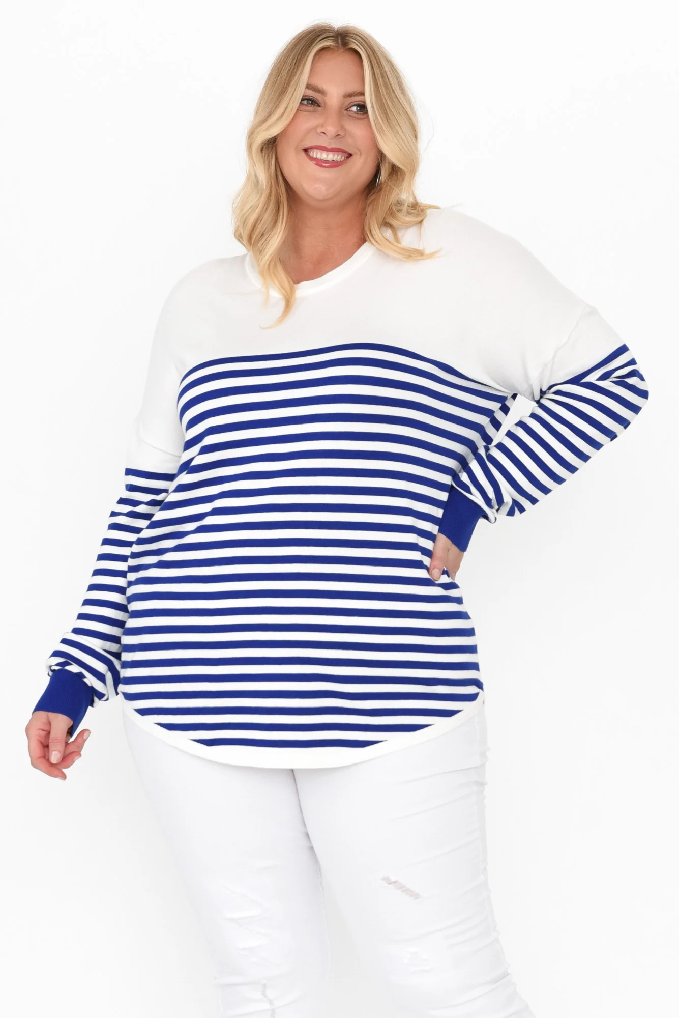 Sophie Cobalt Stripe Knit Jumper