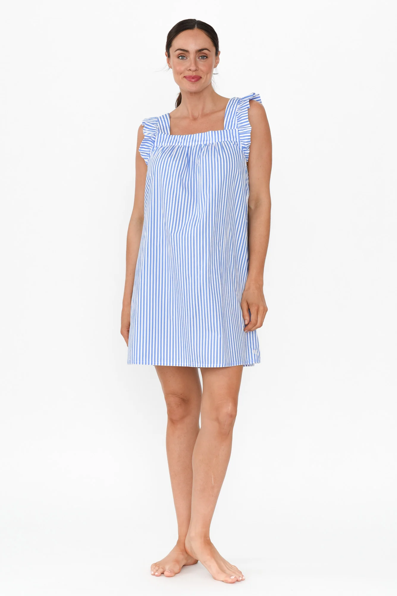 Arabella Blue Stripe Cotton Nightie