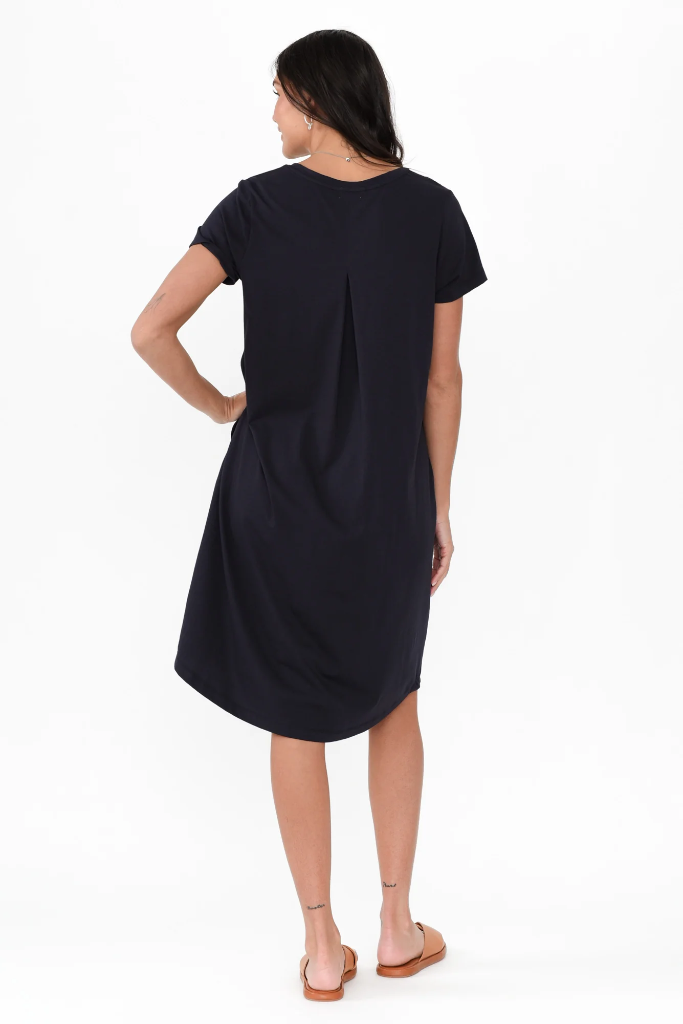 Mandy Navy Cotton Tee Dress