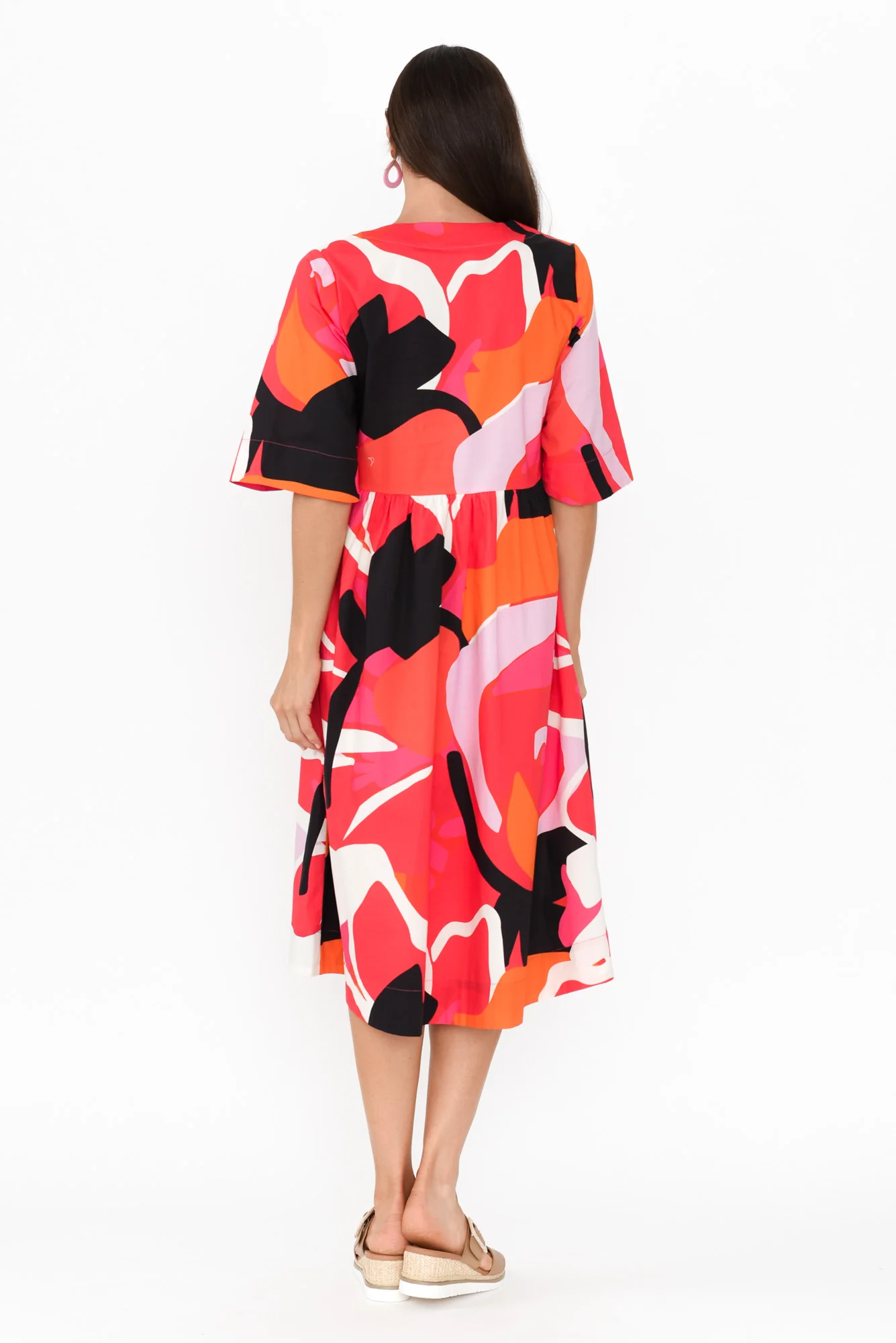 Brightside Pink Abstract Cotton Dress