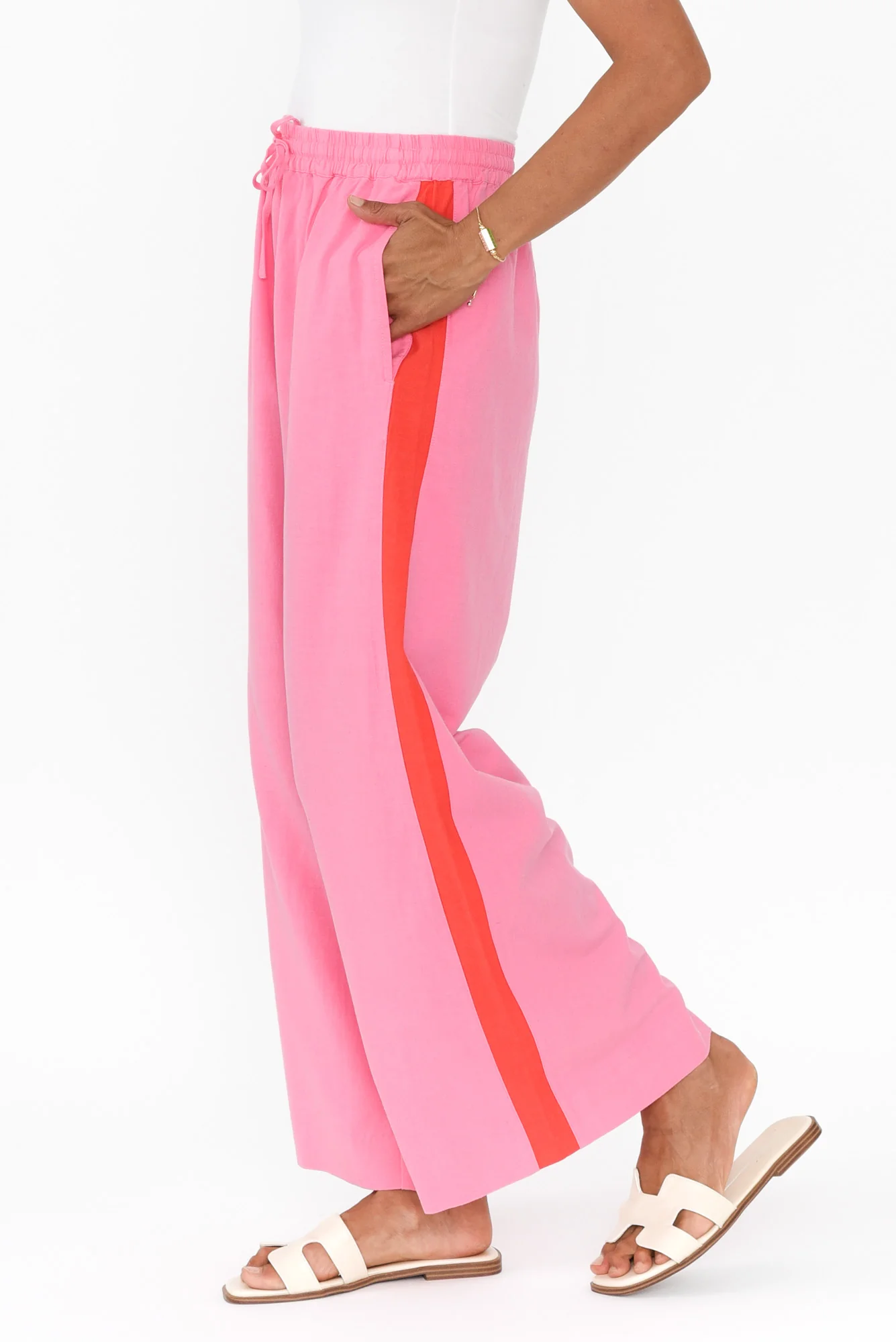 Francis Pink Stripe Drawstring Pants
