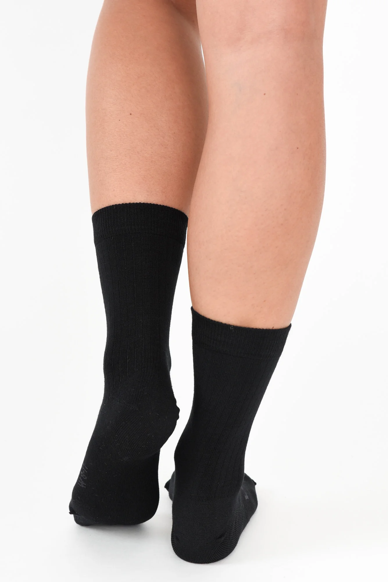 Black Merino Wool Crew Socks