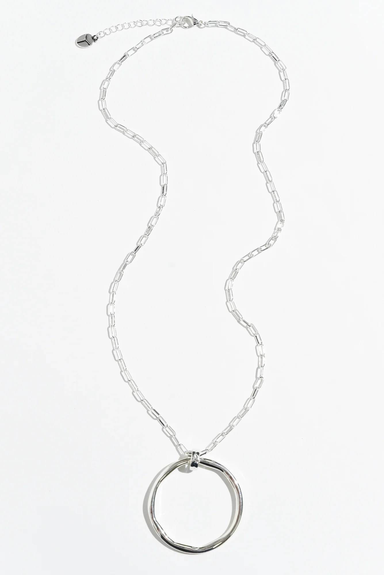 Ivana Silver Circle Pendant Necklace