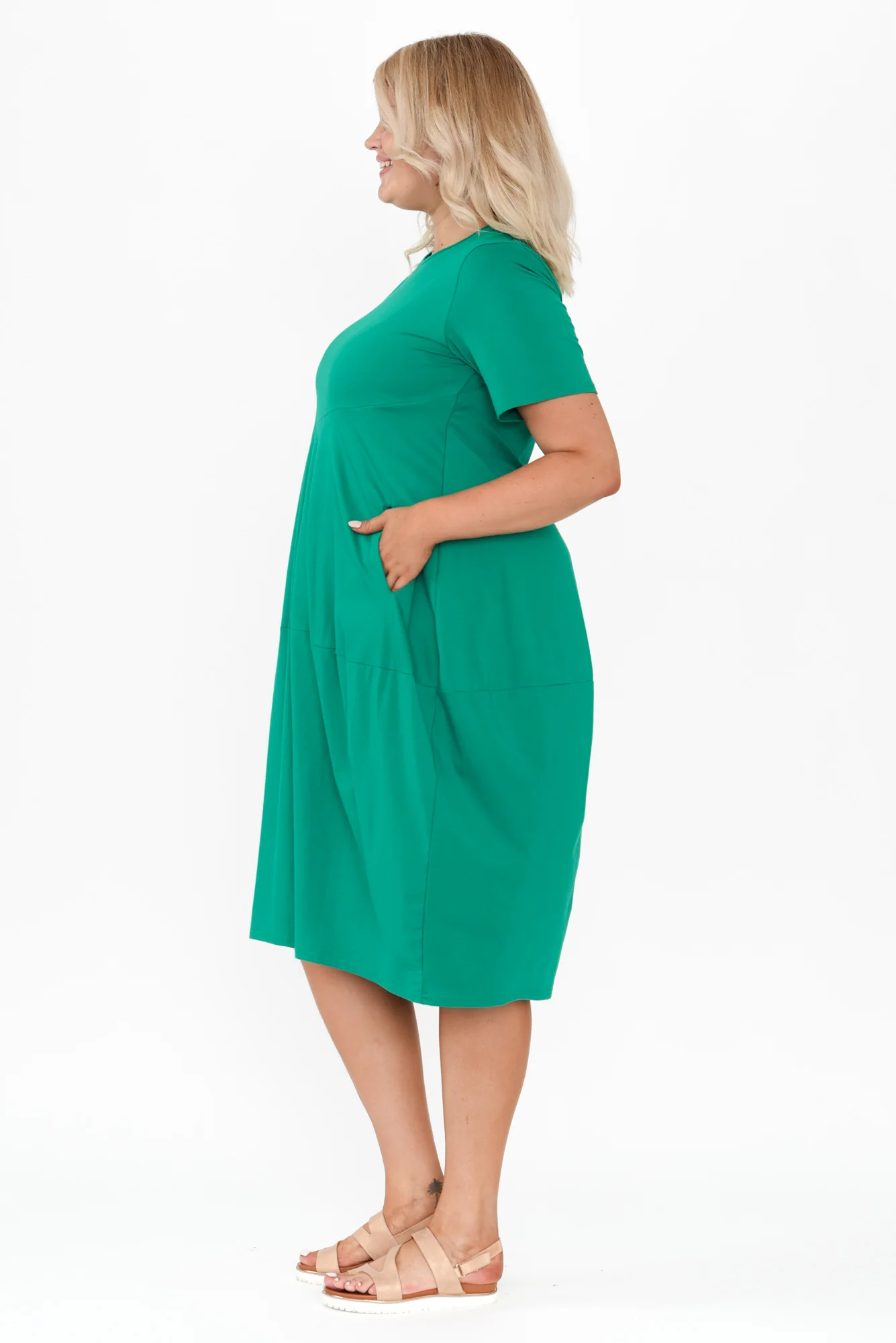 Morgan Teal Diagonal Seam Dress