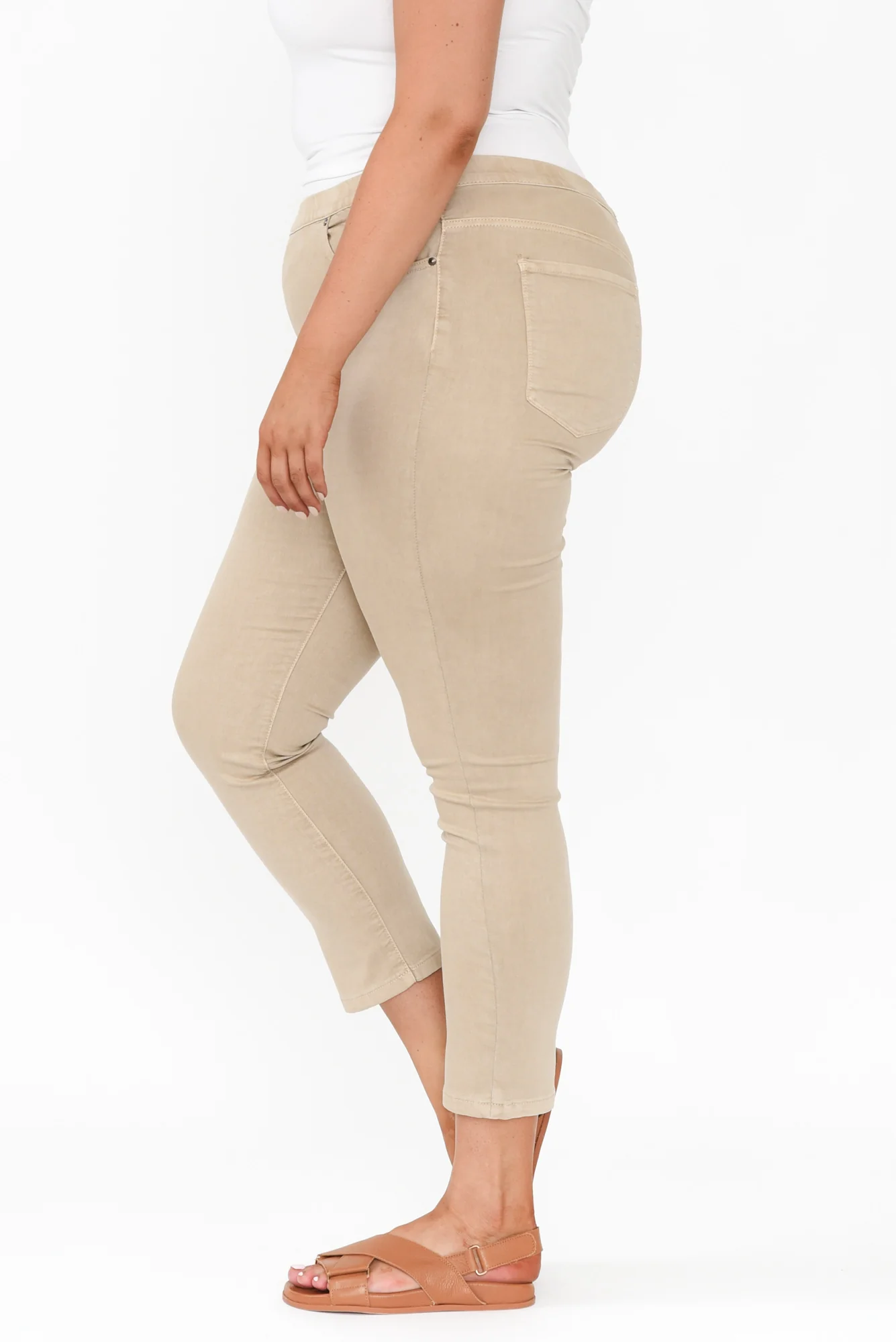 Zadie Beige Stretch Jeans