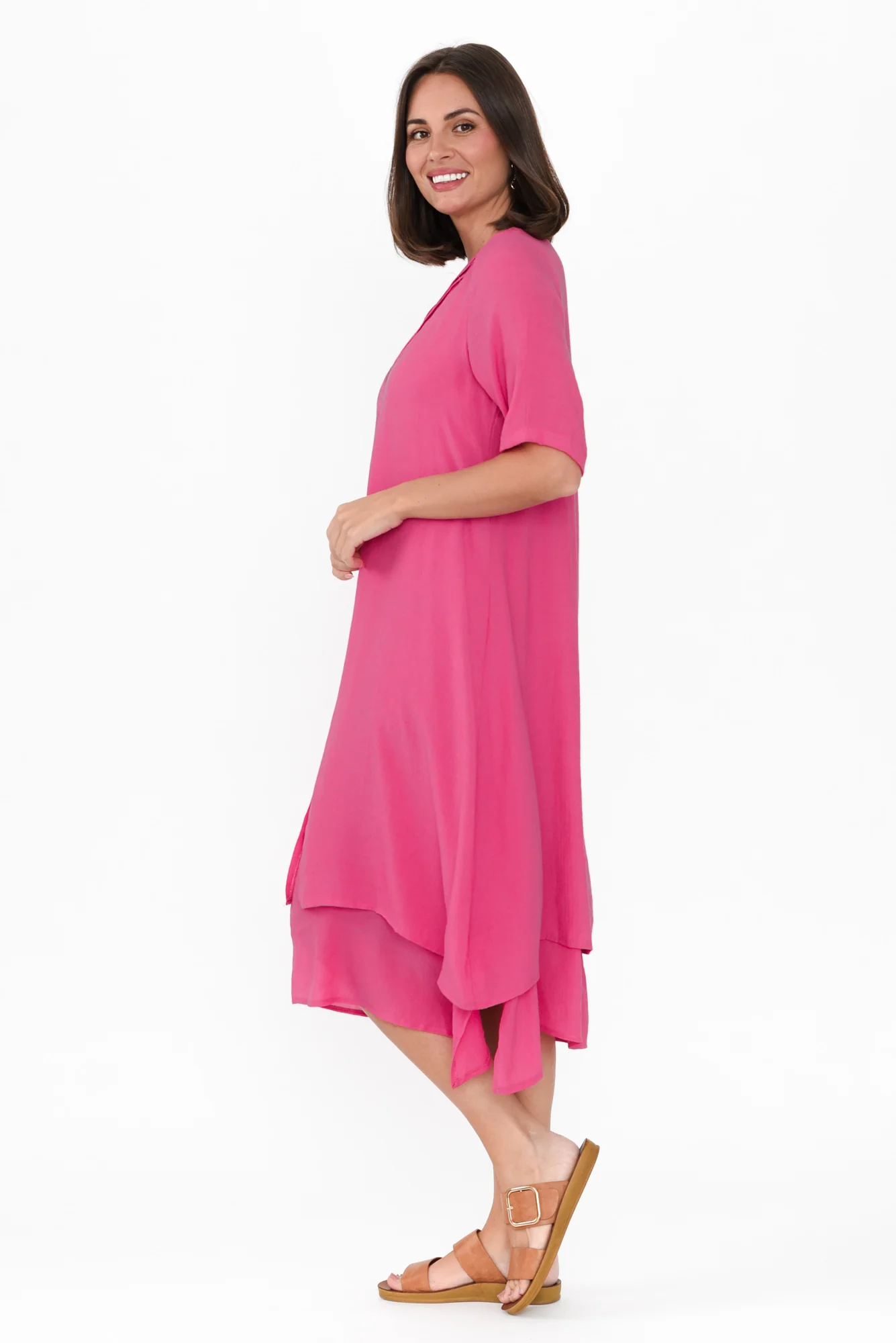 Nala Hot Pink Layers Dress