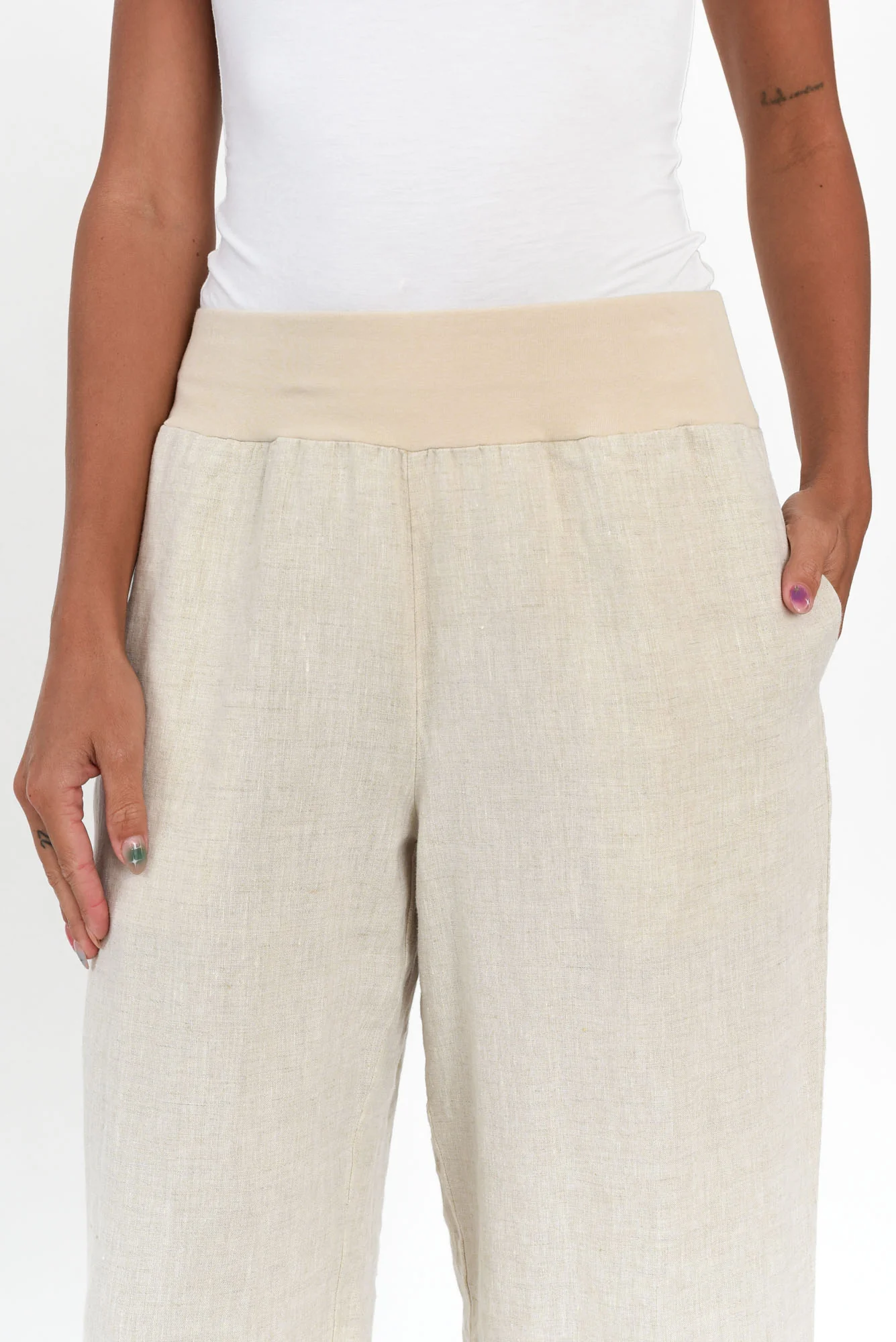 Griffin Natural Linen Wide Leg Pants