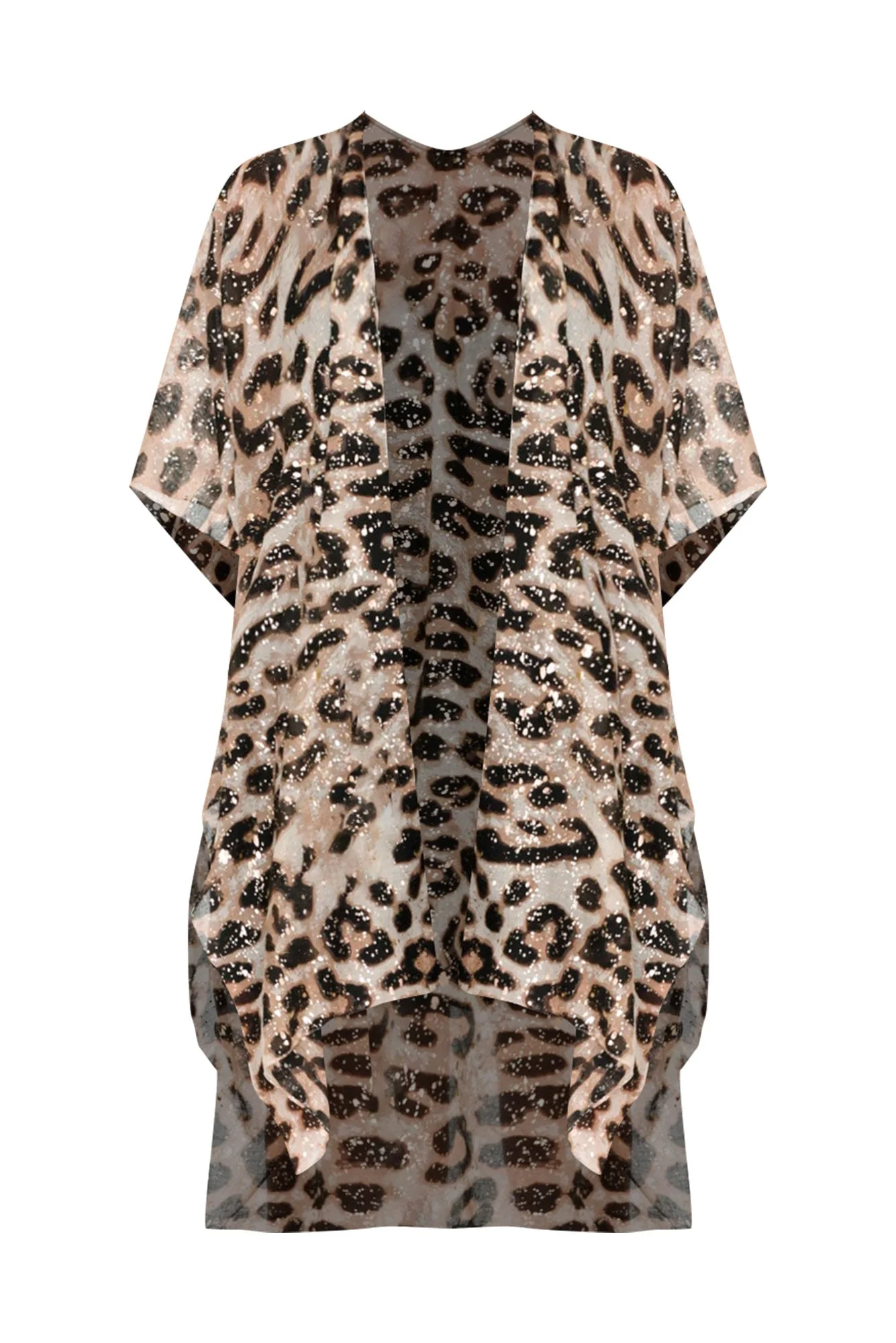 Shontay Beige Leopard Kimono