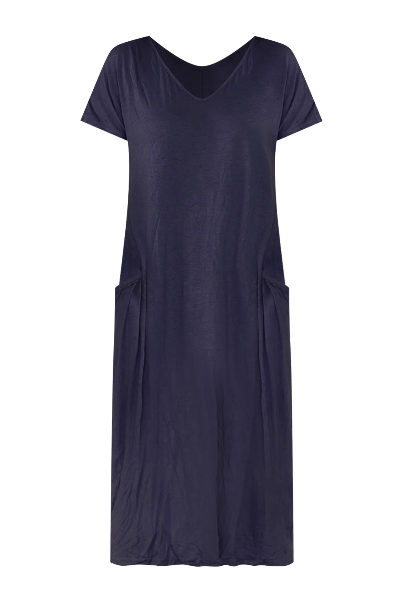 Travel Dark Navy Crinkle Cotton Dress