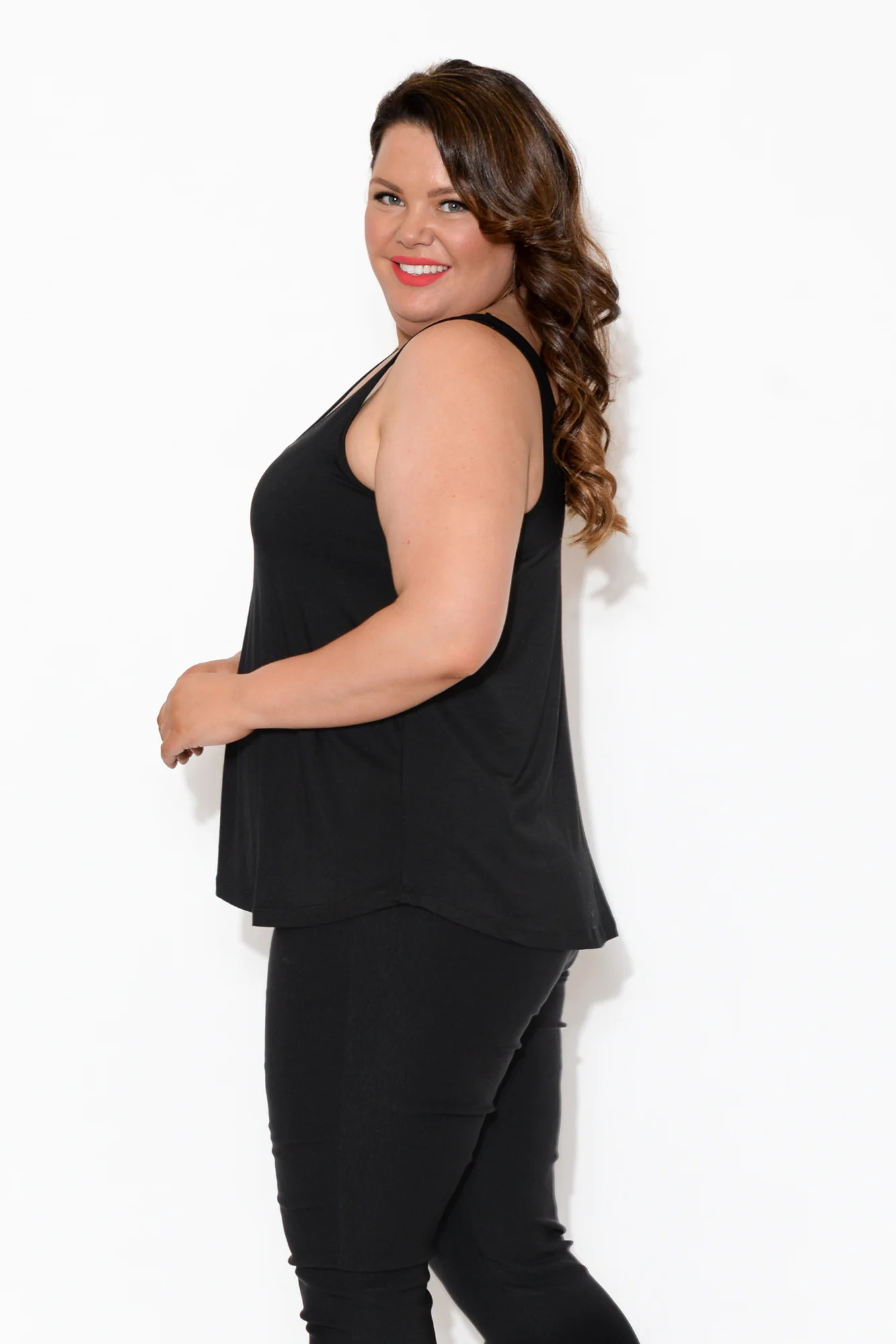 Black Bamboo Relaxed Singlet