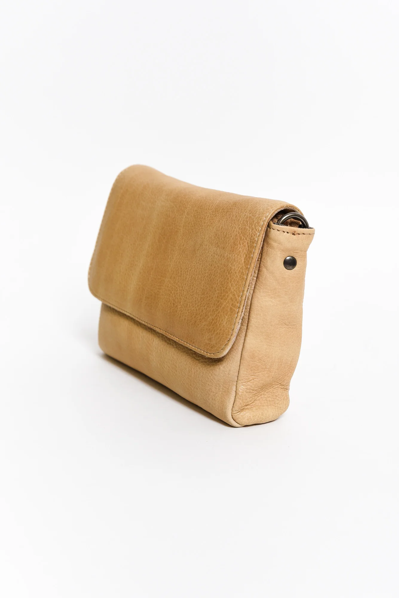 Sara Camel Leather Crossbody Bag