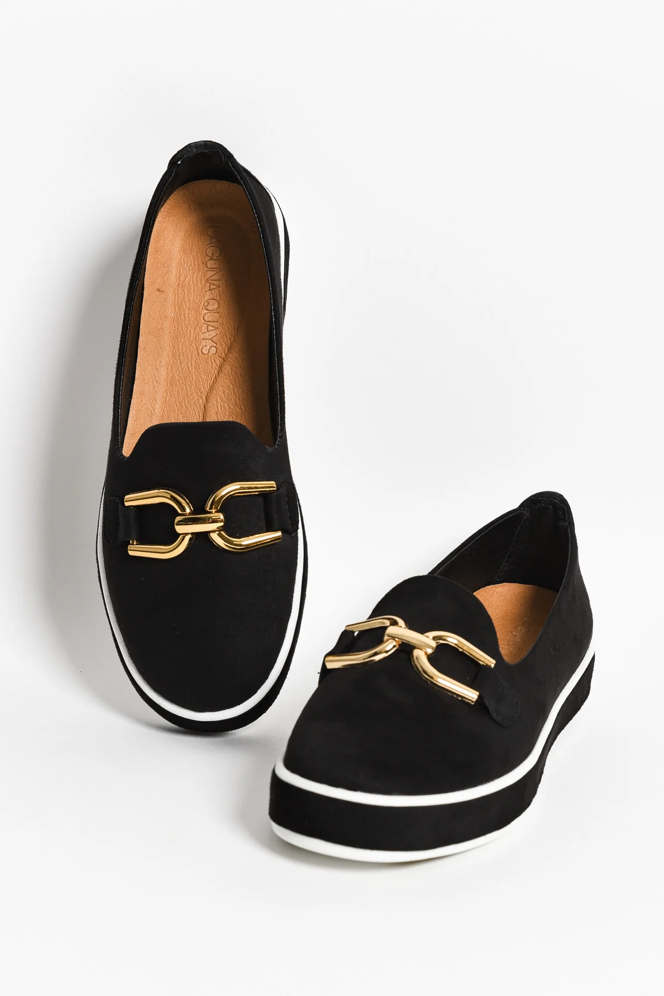 Natyia Black Faux Suede Platform Loafer