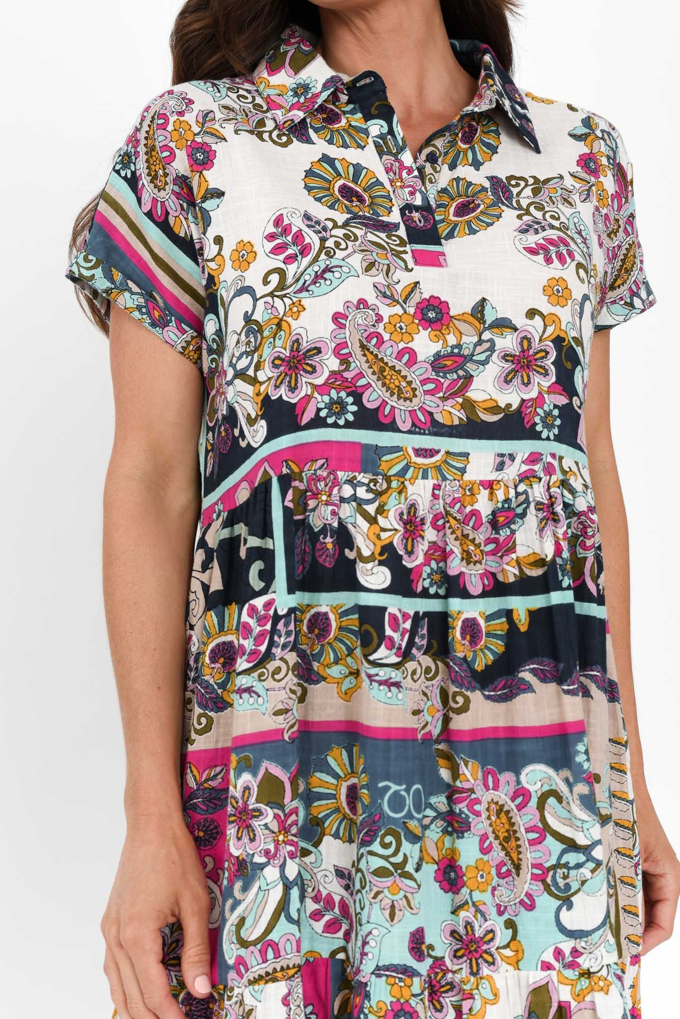 Sotavento Pink Floral Cotton Dress