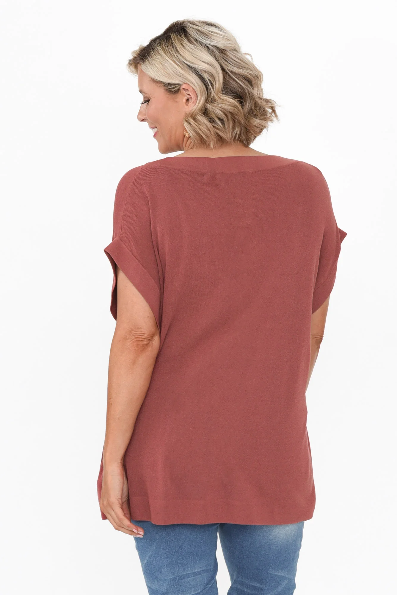 Junos Rust Knit Top