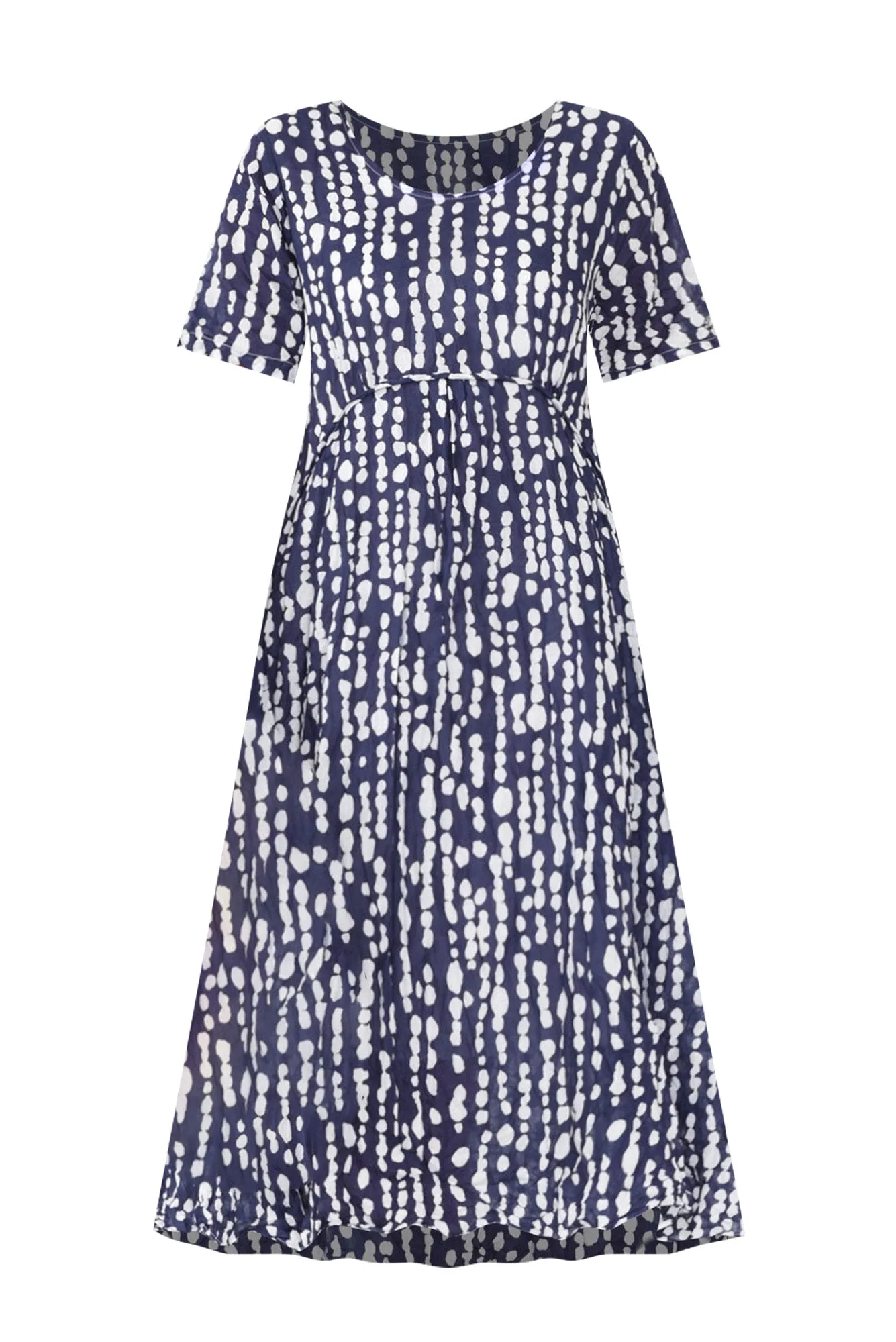 Wilton Navy Speckle Cotton Pocket Dress