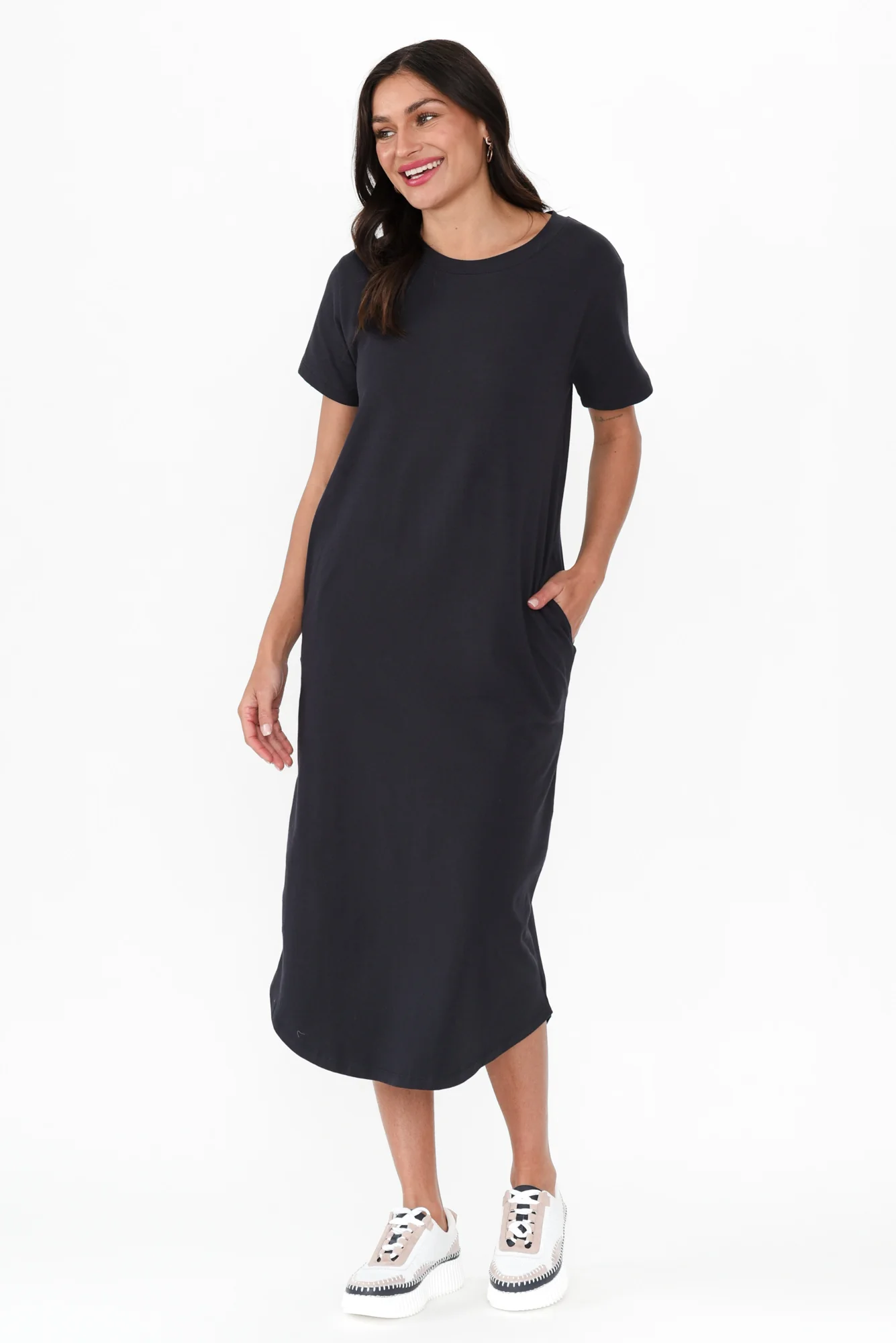 Ottawa Navy Cotton Tee Dress