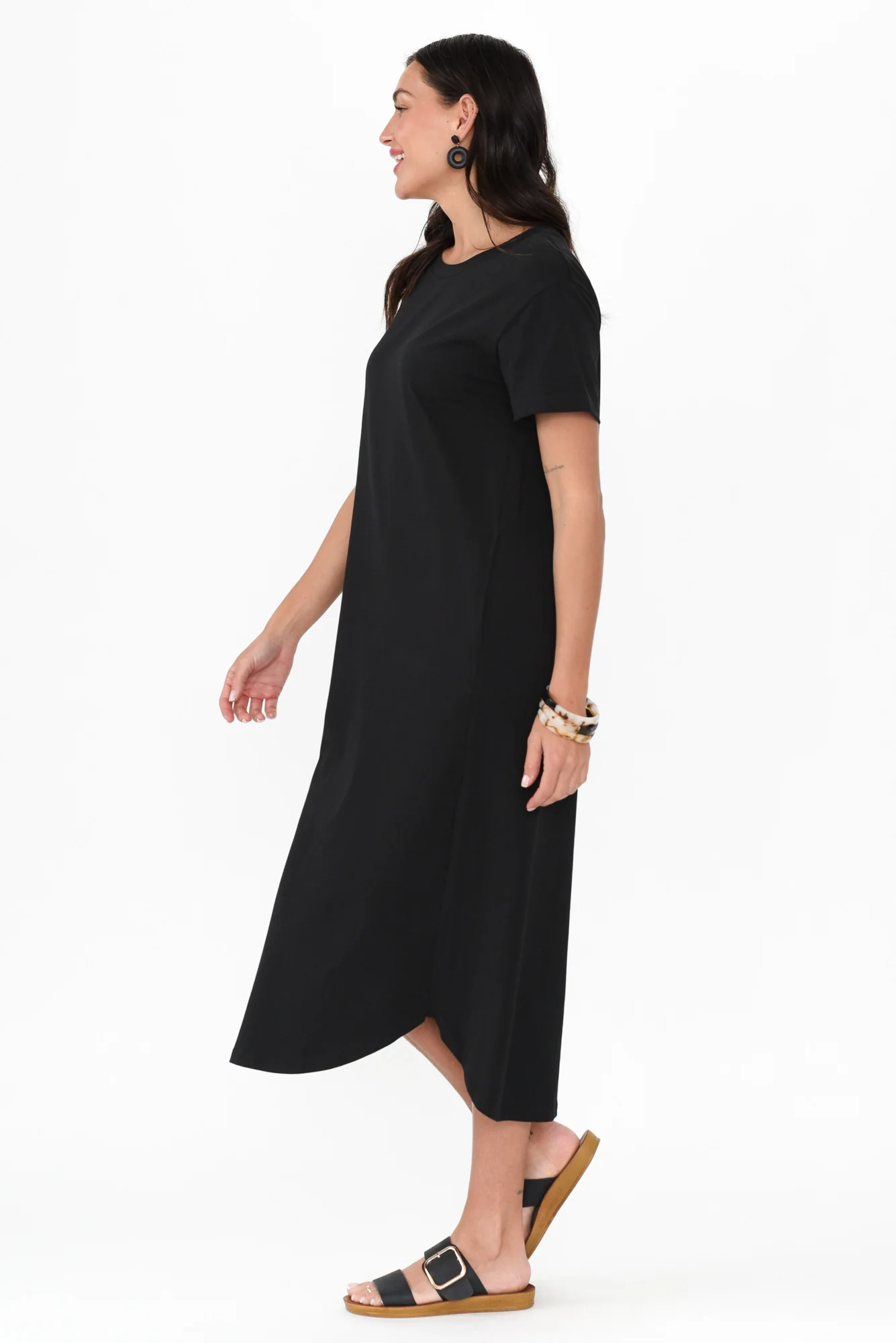 Ottawa Black Cotton Tee Dress