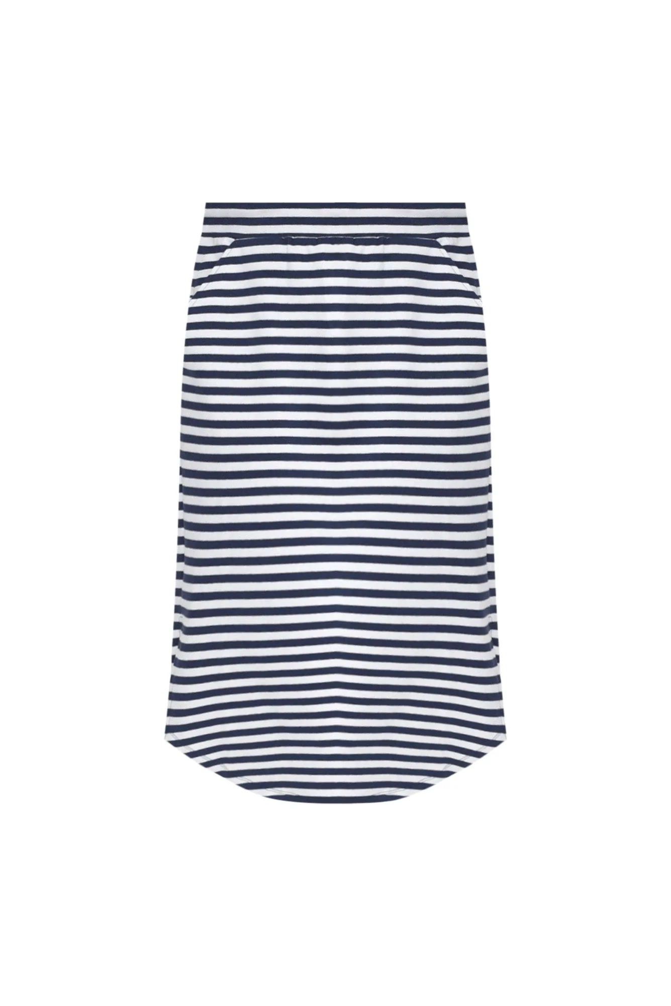Evie Navy Stripe Cotton Blend Skirt