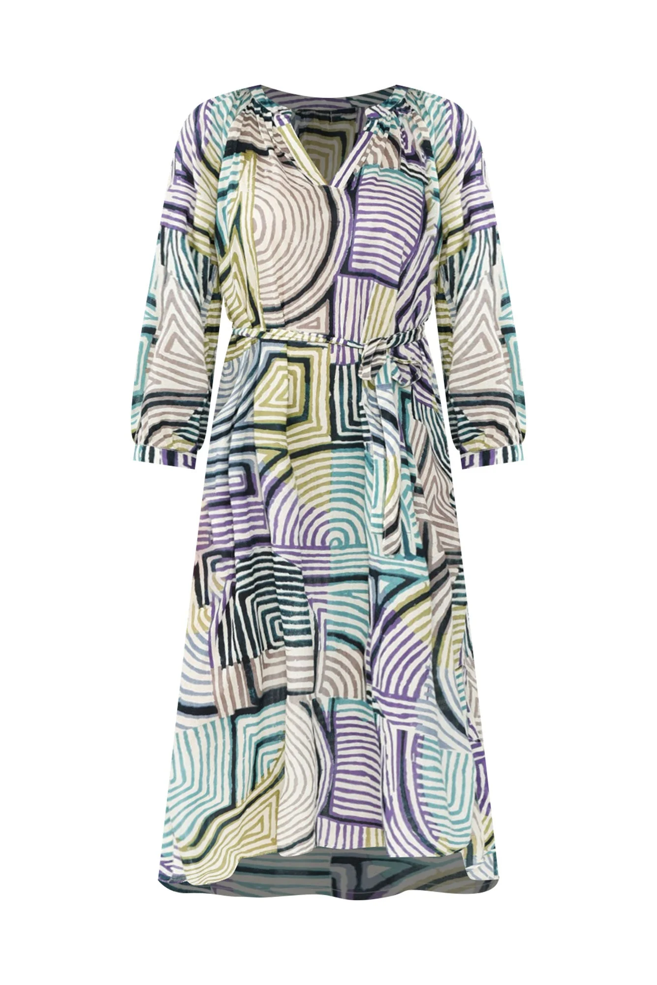 Liliana Green Ripple Cotton Kaftan