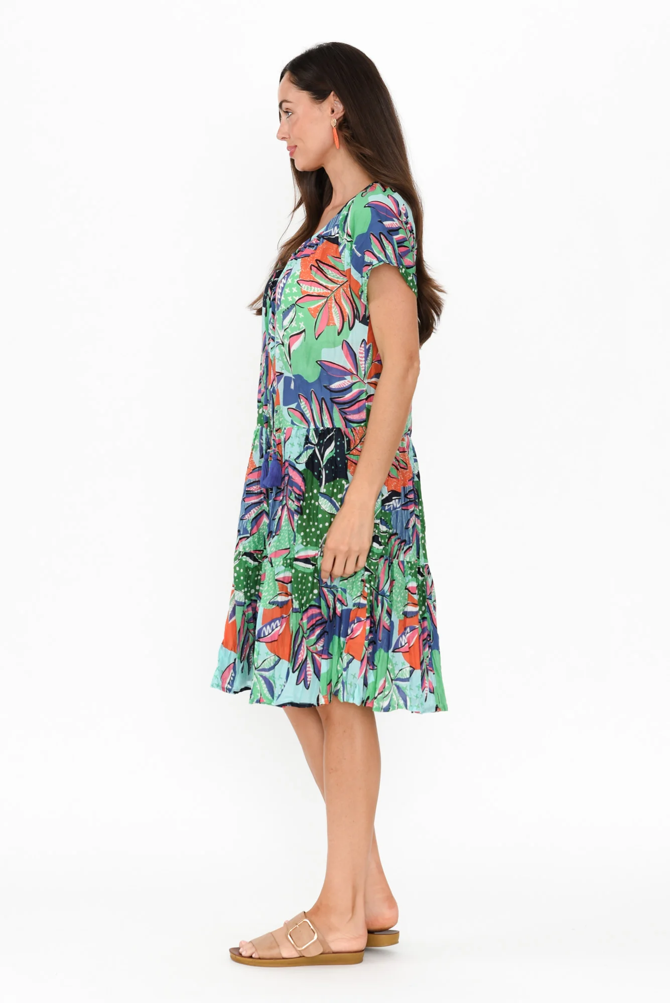 Bessie Green Garden Cotton Tier Dress