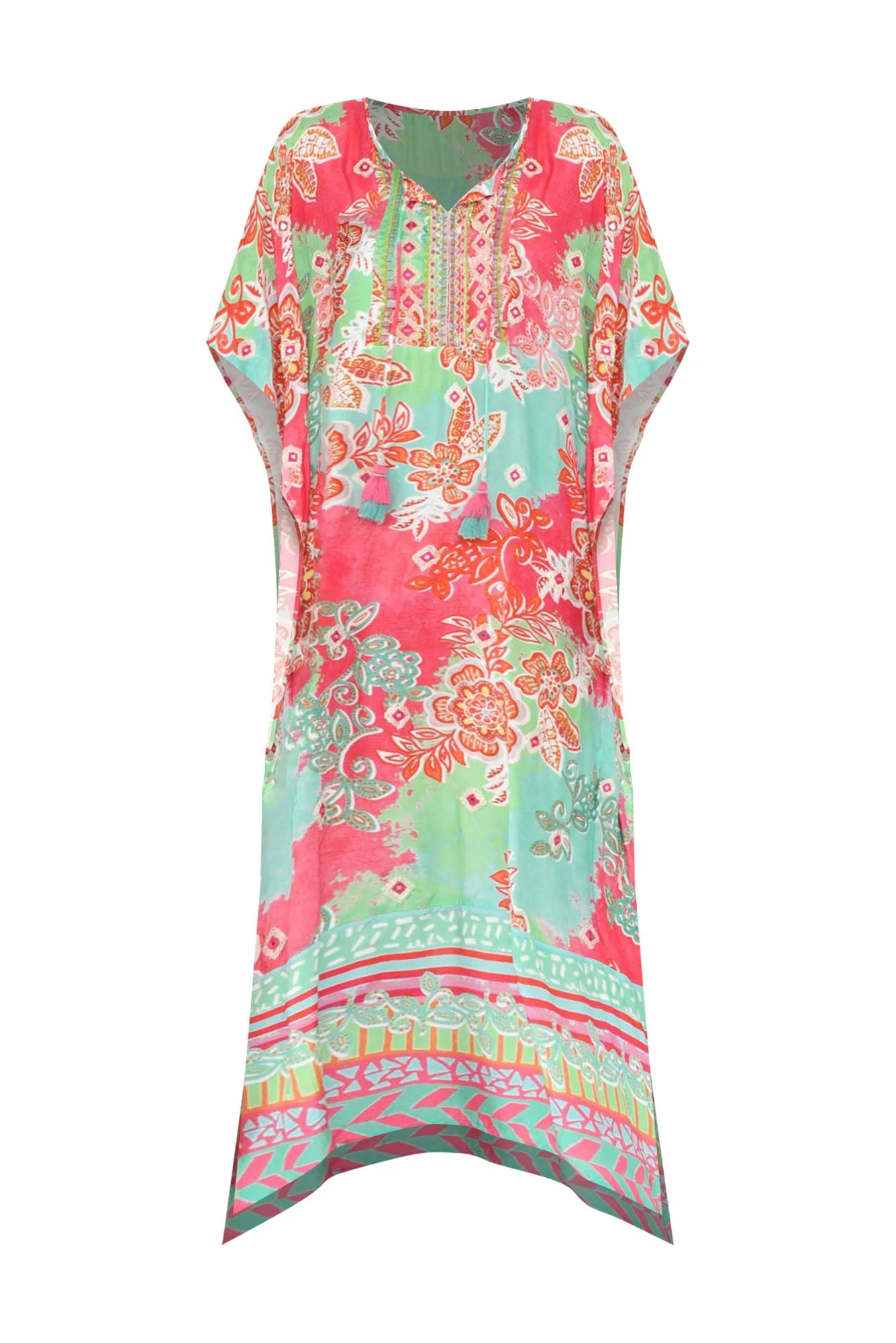 Sheniz Pink Floral Kaftan