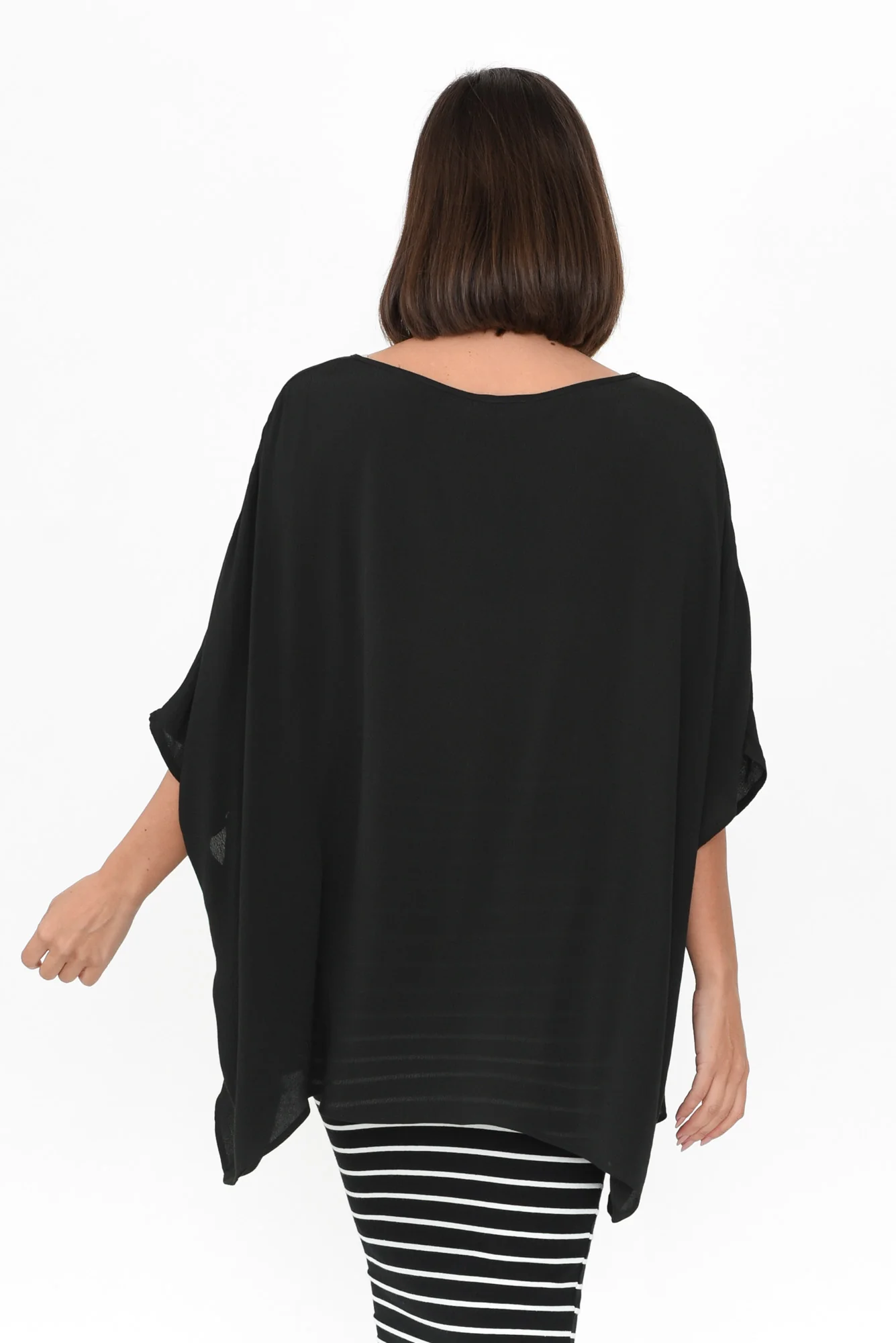 Mali Black Drape Top