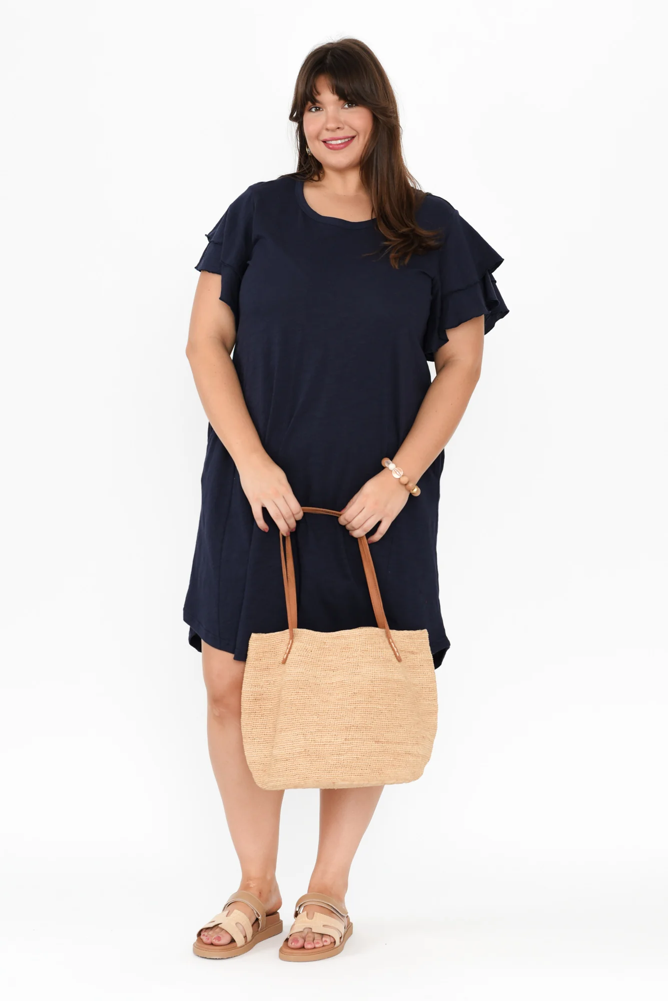 Sydney Navy Cotton Tee Dress