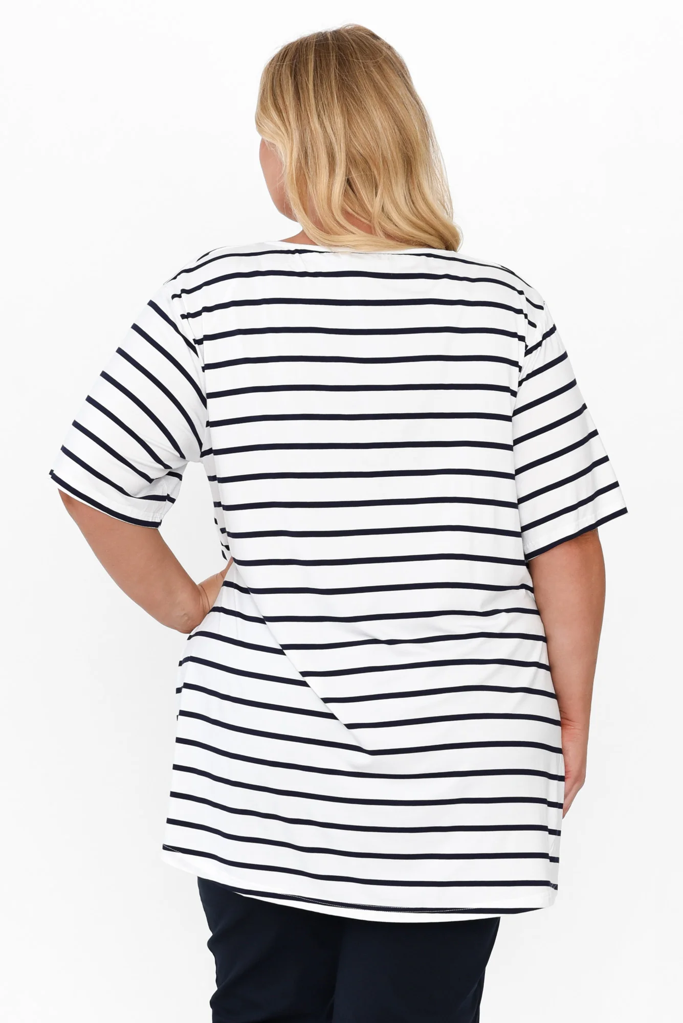 Novella White Stripe Bamboo Top