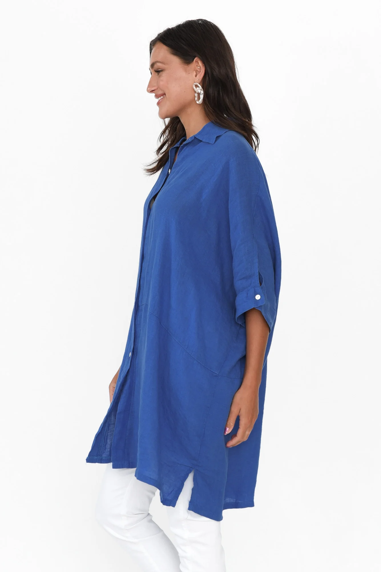 McKenna Ocean Linen Button Tunic